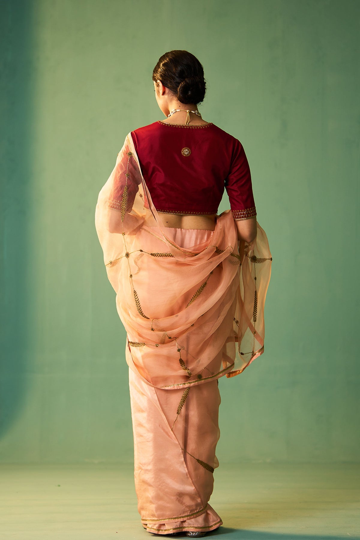 Peach Sabaa Saree