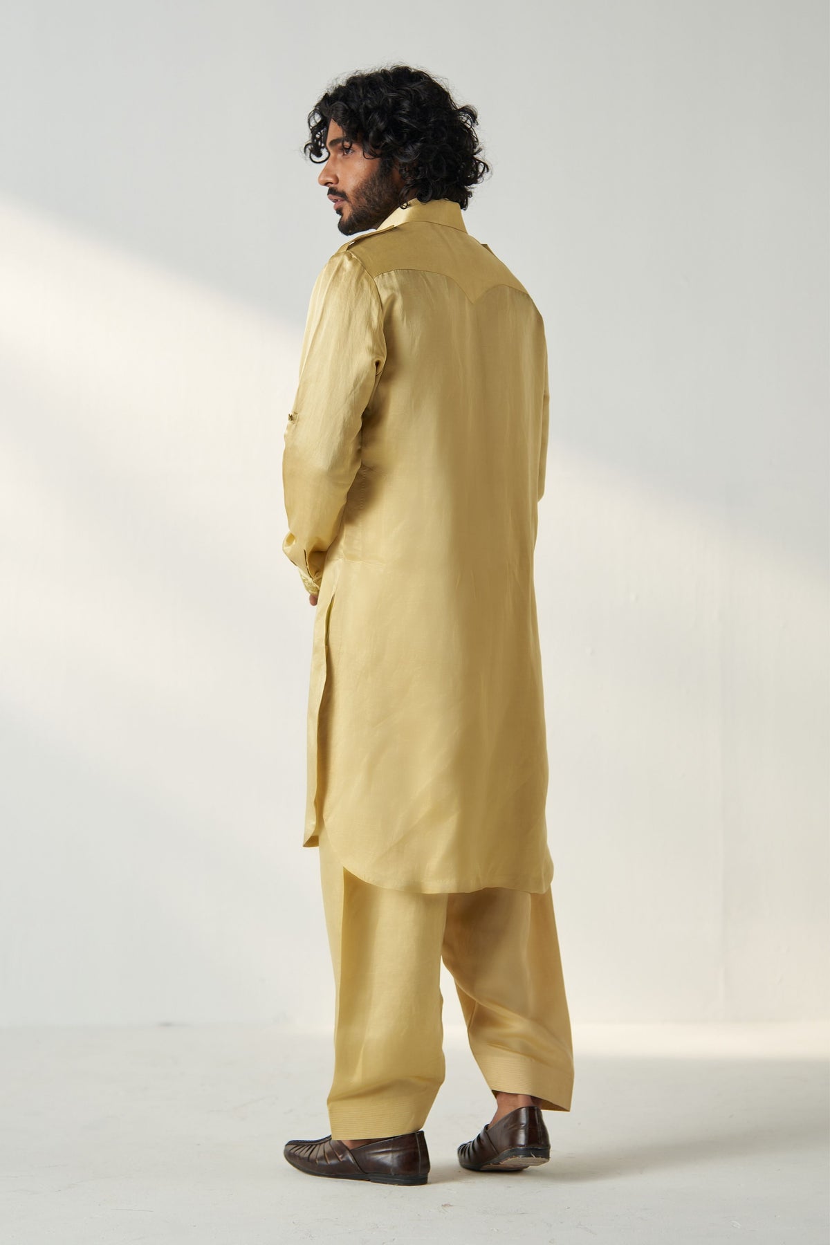 Yellow Deep Pathani Set