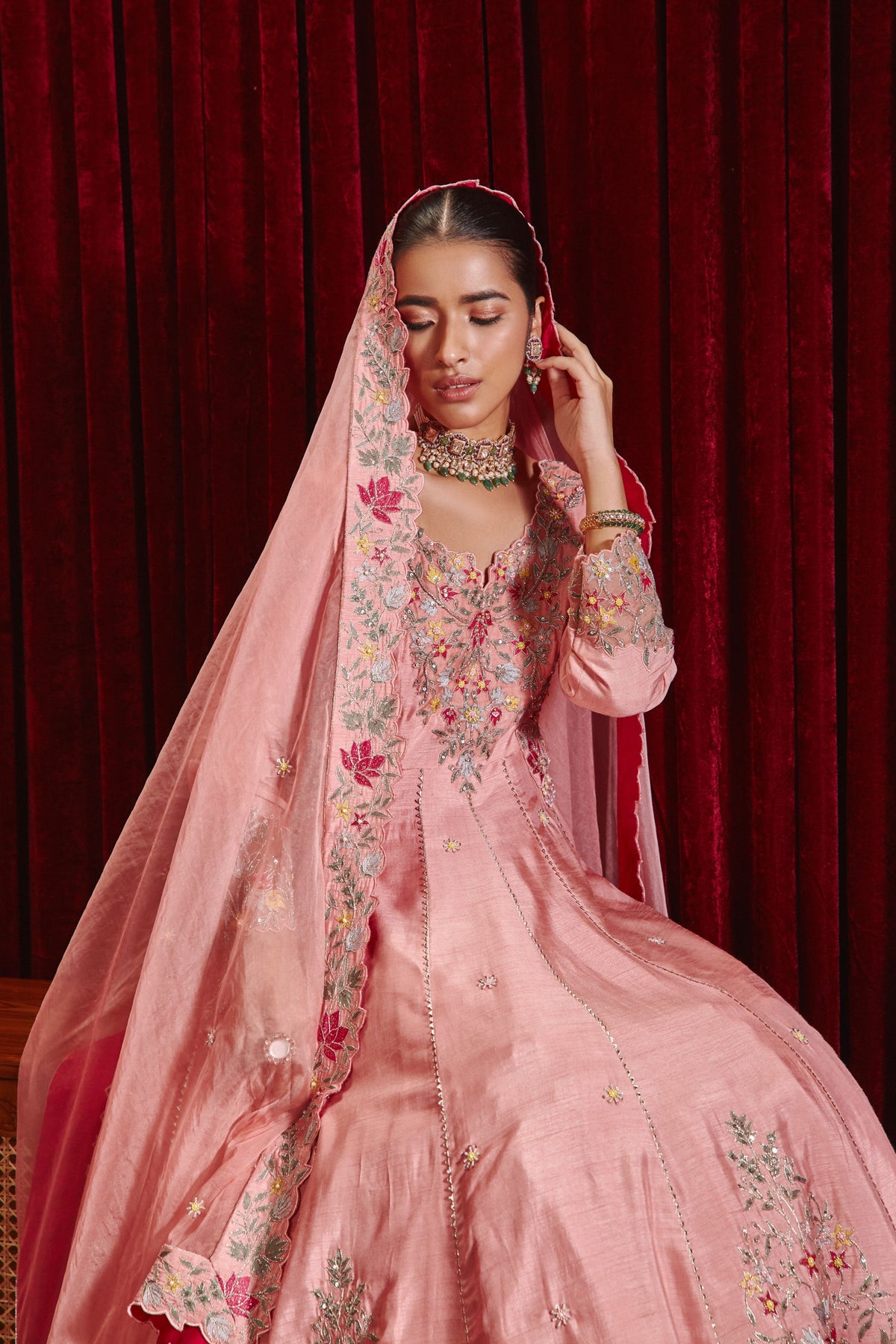 Rose Pink Naira Anarkali Set