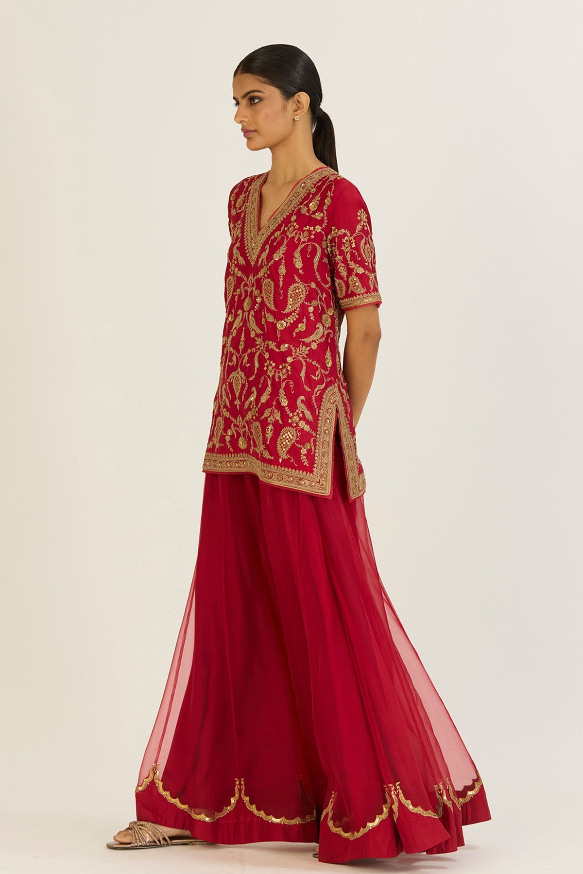 Anvi Red Sharara Set