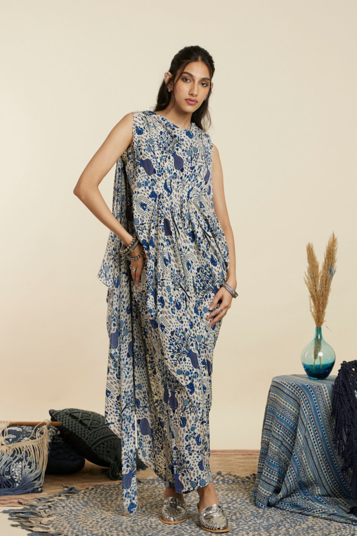 Safar Blue Print Co-ord Set