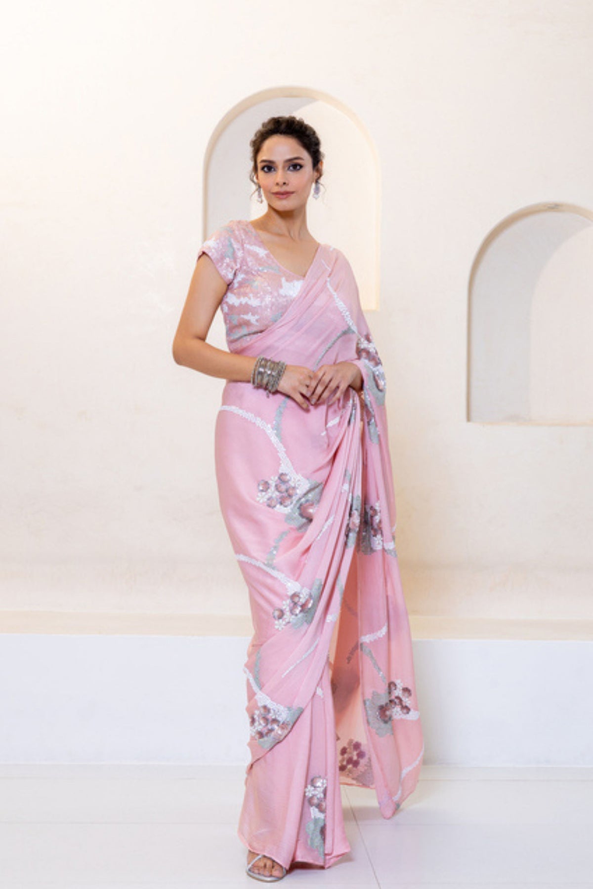 Pink Saree Set