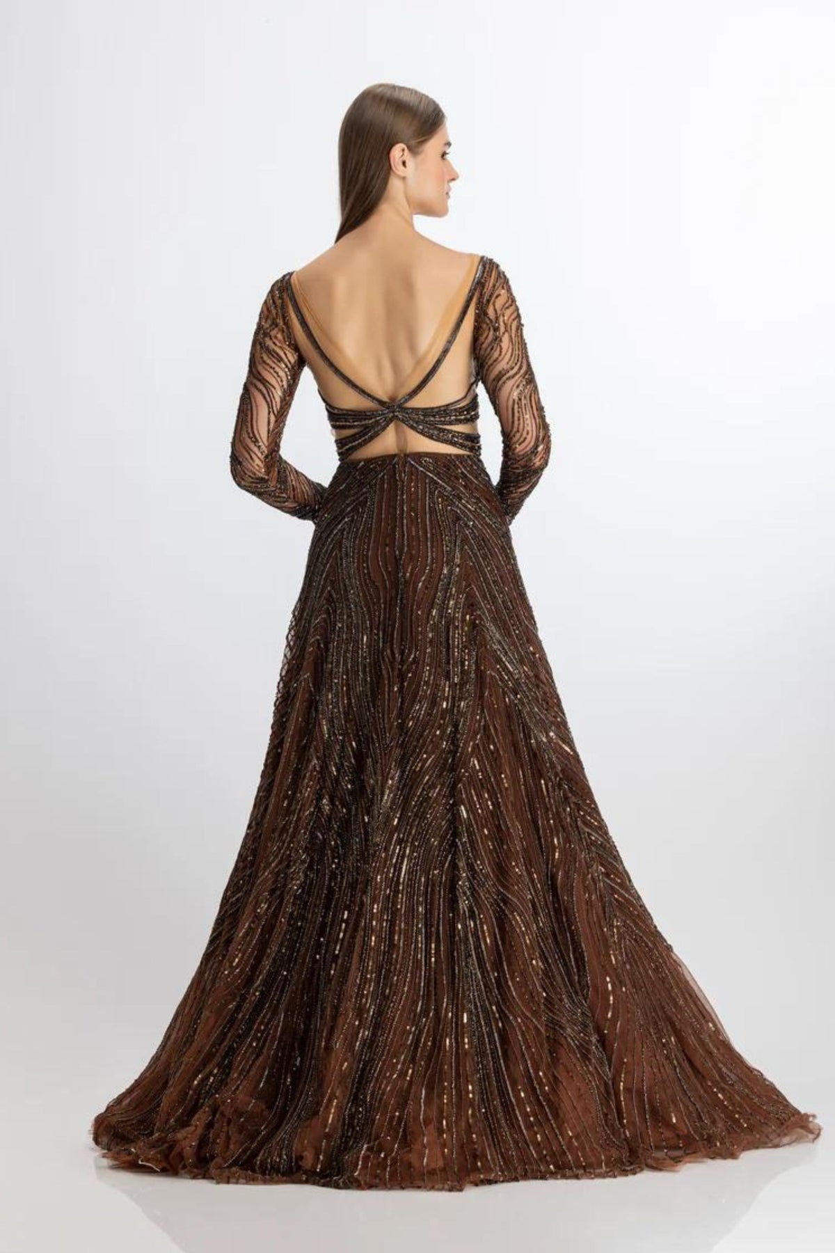 Copper flared gown