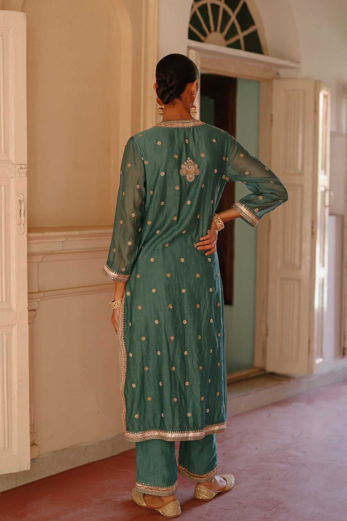 Halfmoon Turquoise Kurta Set