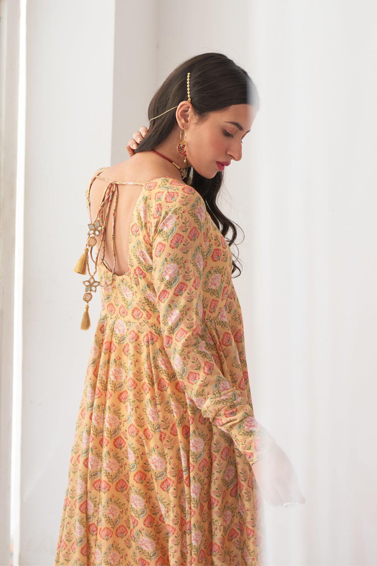 Yellow Peony Anarkali Set