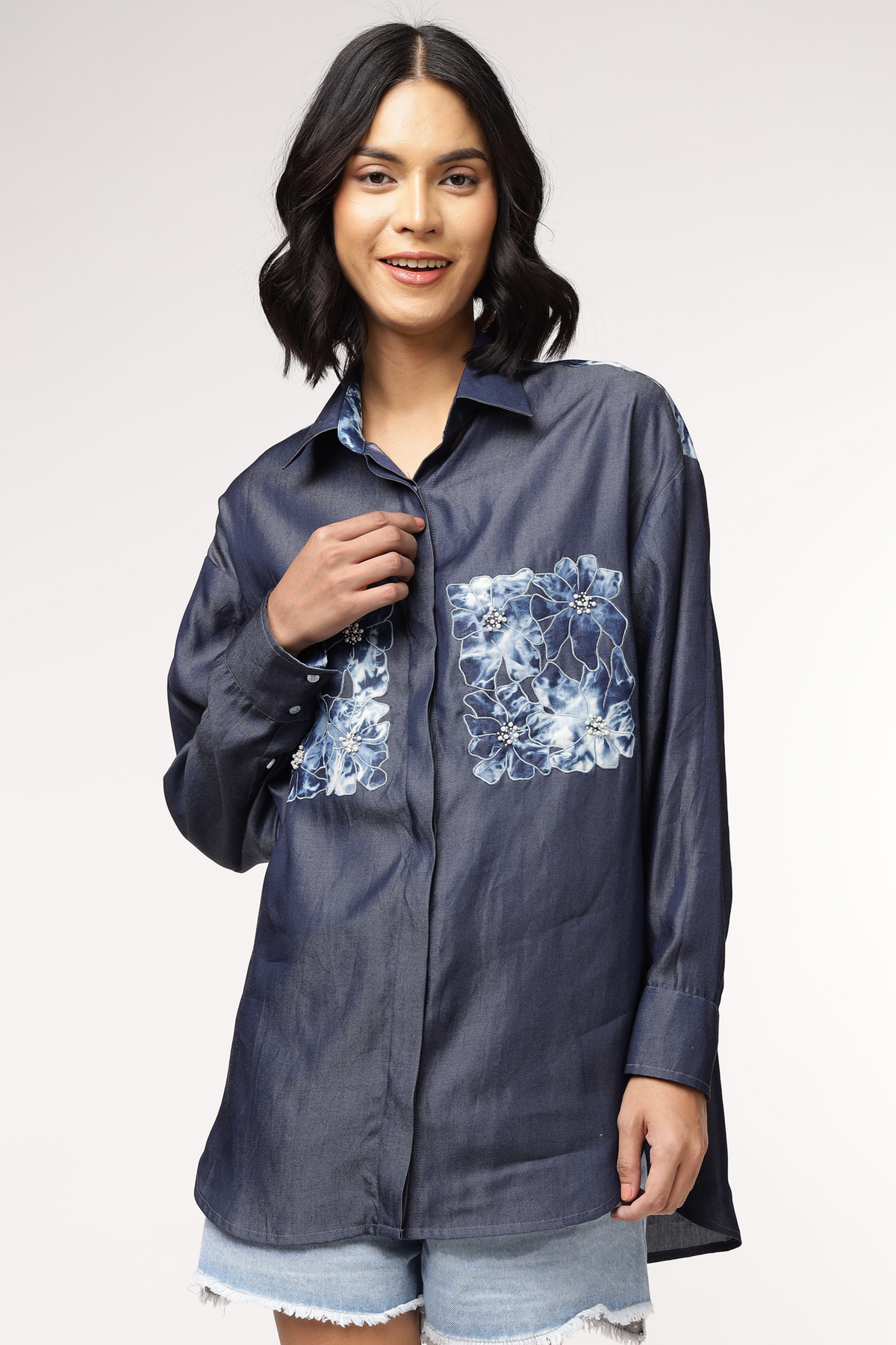 Floral Patch Pocket Shirt