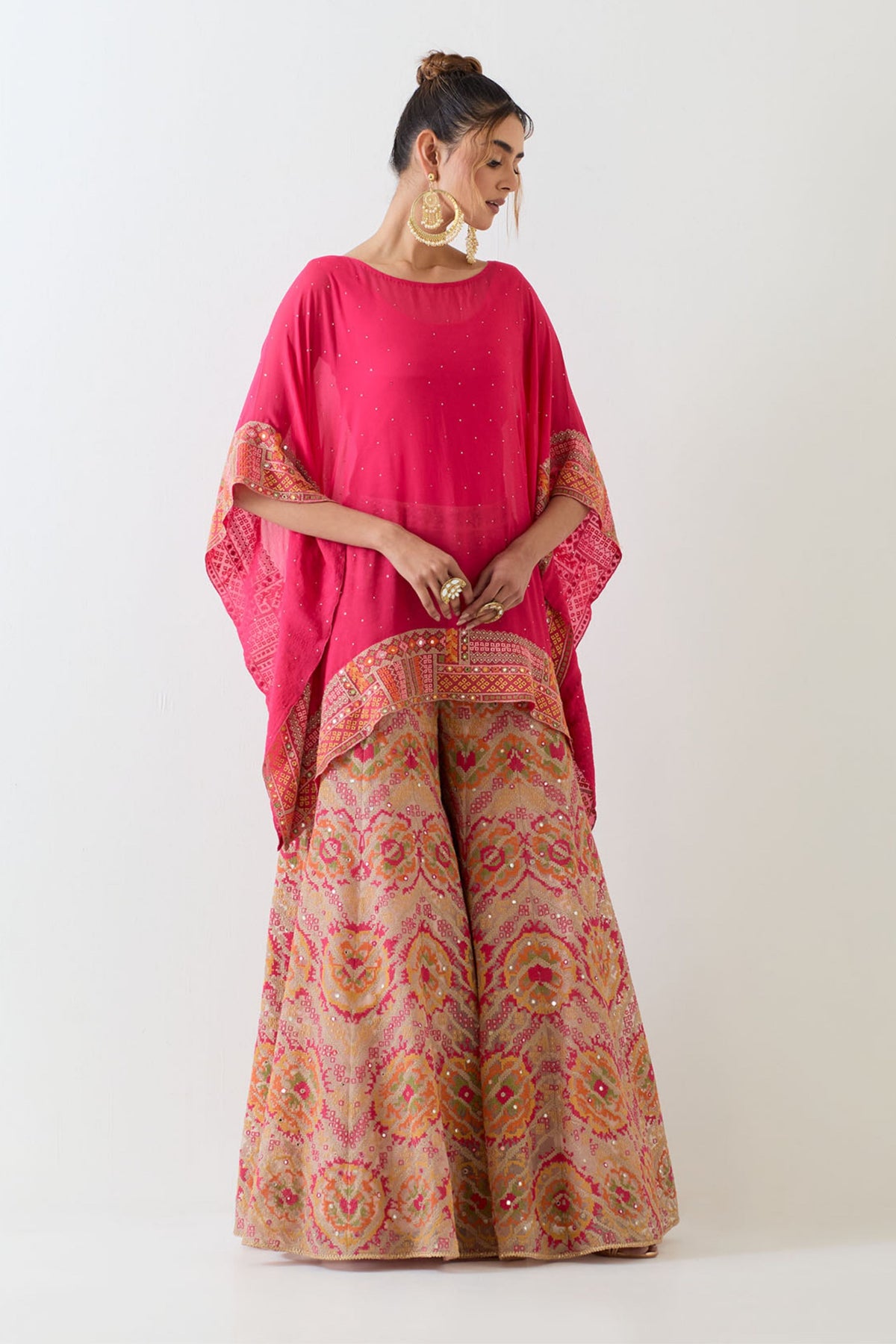 Fuchsia Pink Poncho and Sharara