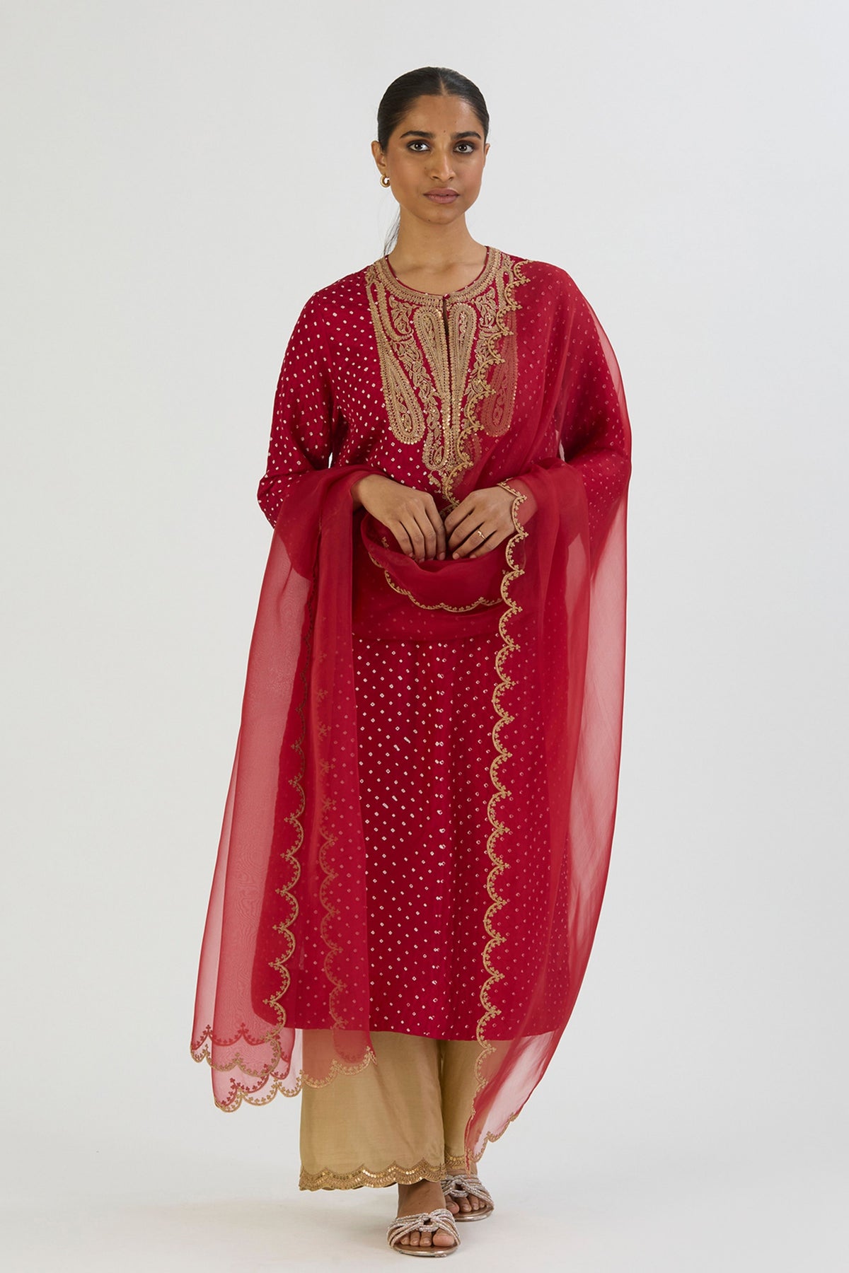 Red Dipty Dupatta