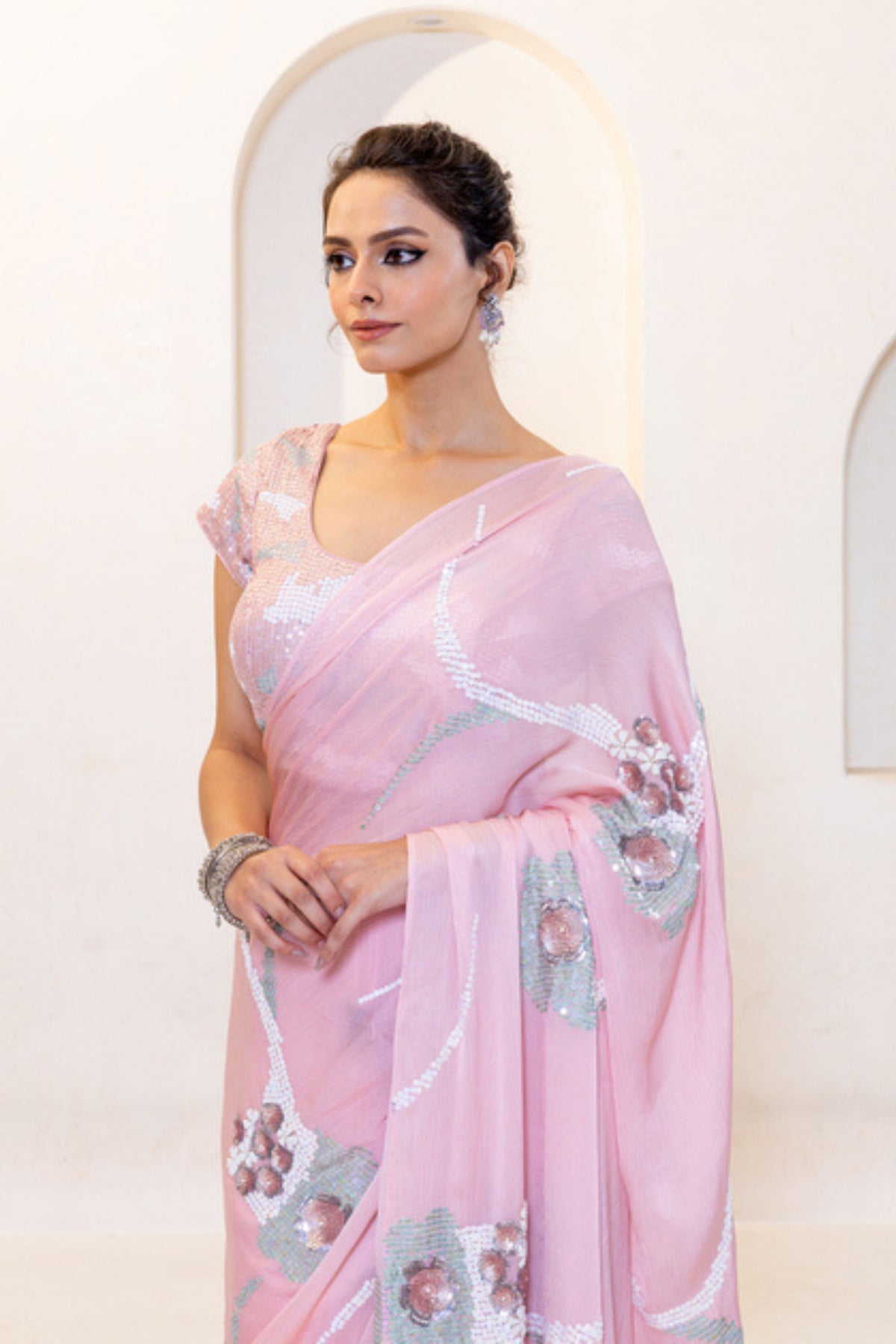 Pink Saree Set