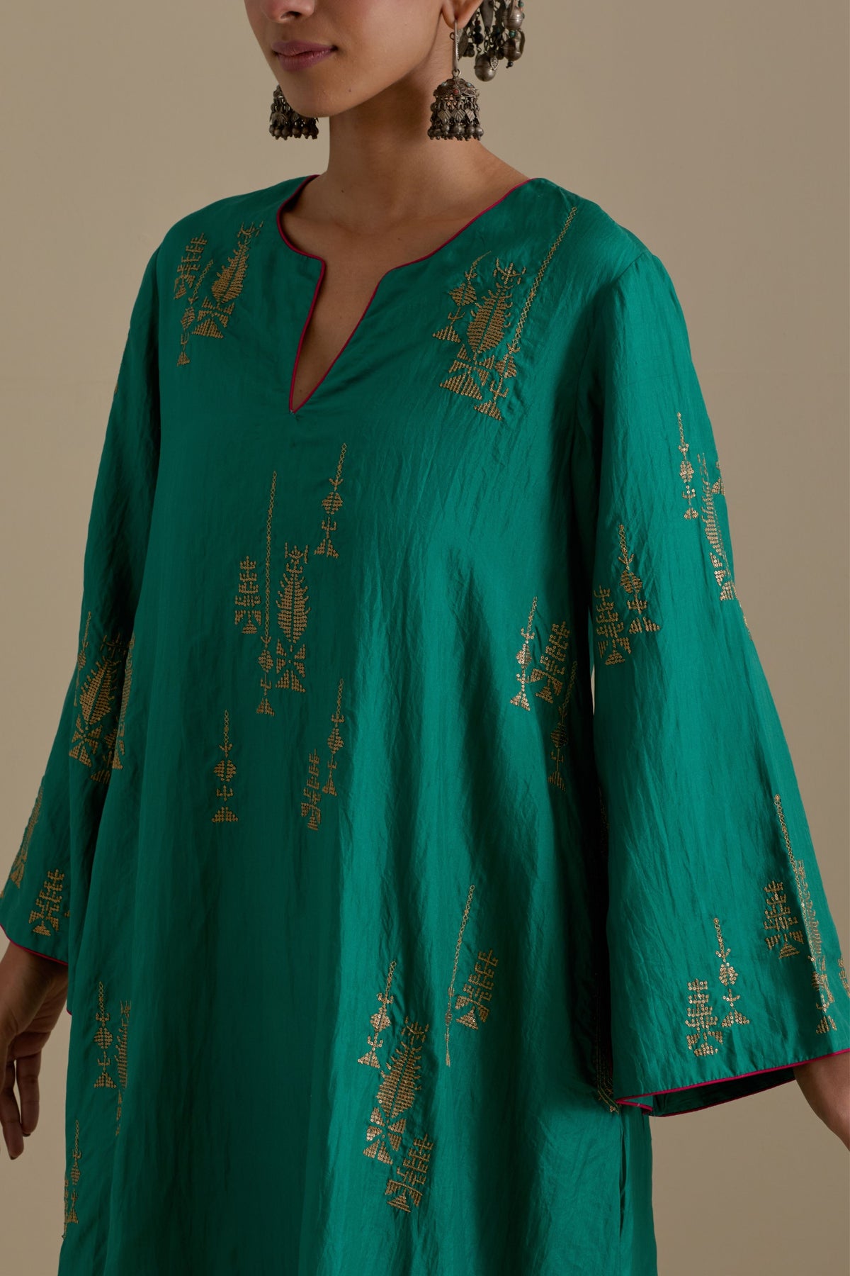 Persian Green Short Kurta Set