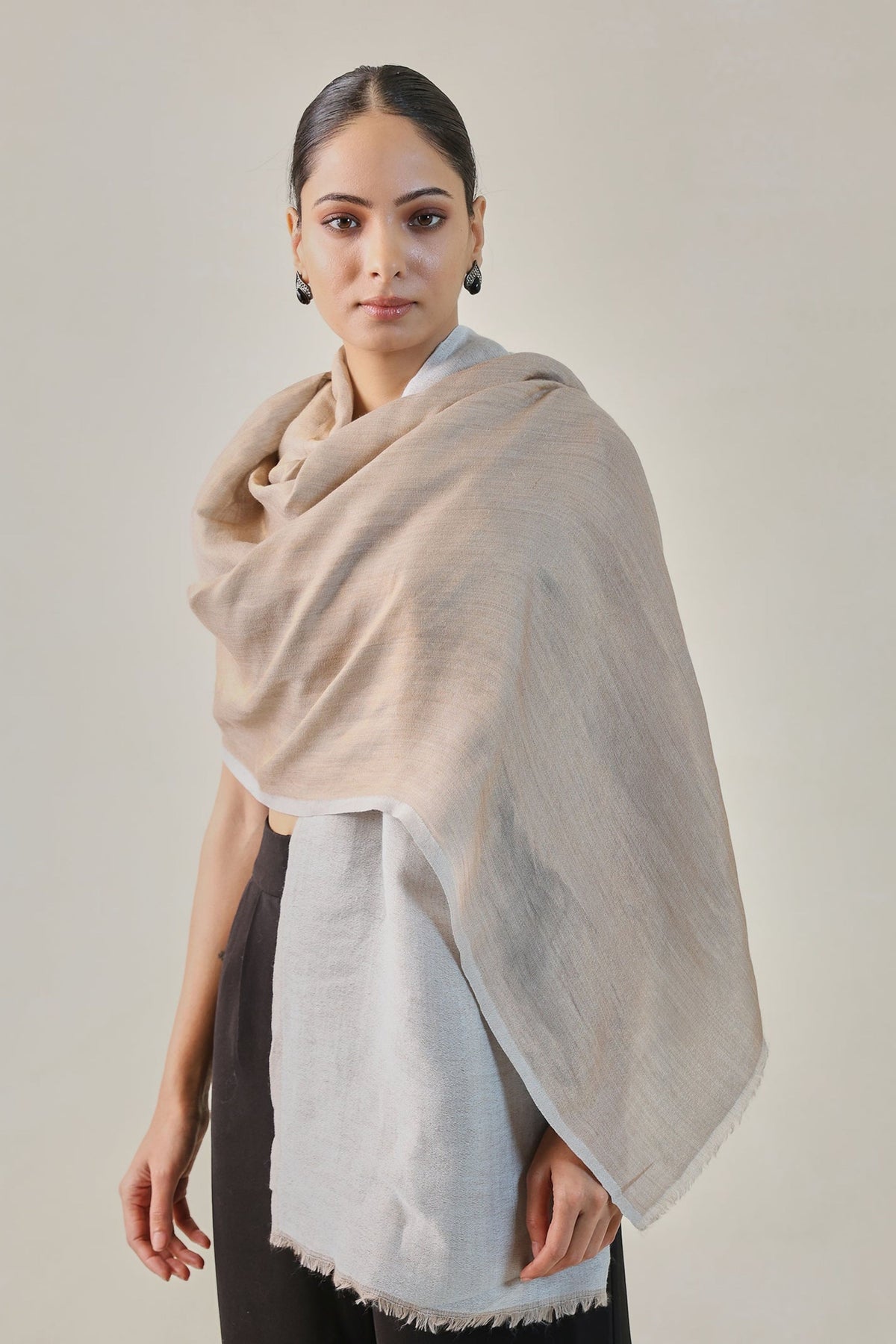 Tabbasum Reversible Ice Blue Stole