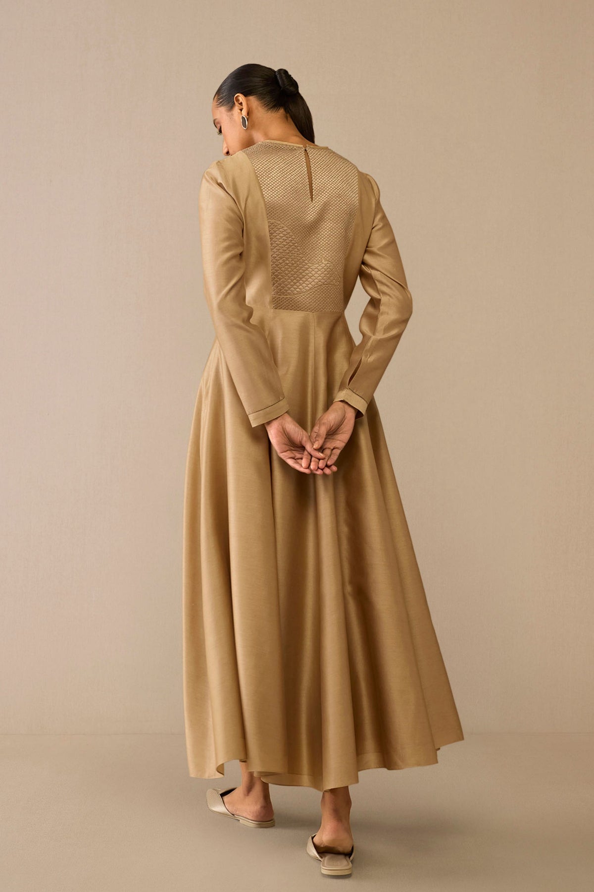 Beige Dilnoor Dress