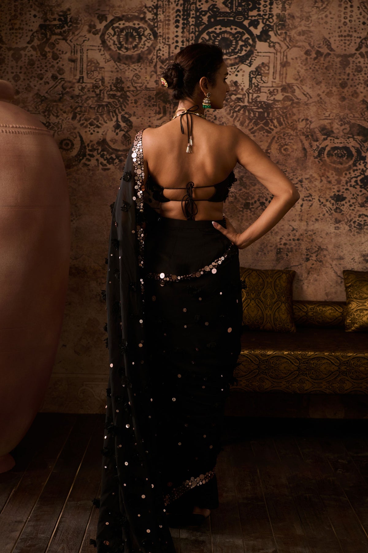 Black Embroidered Saree