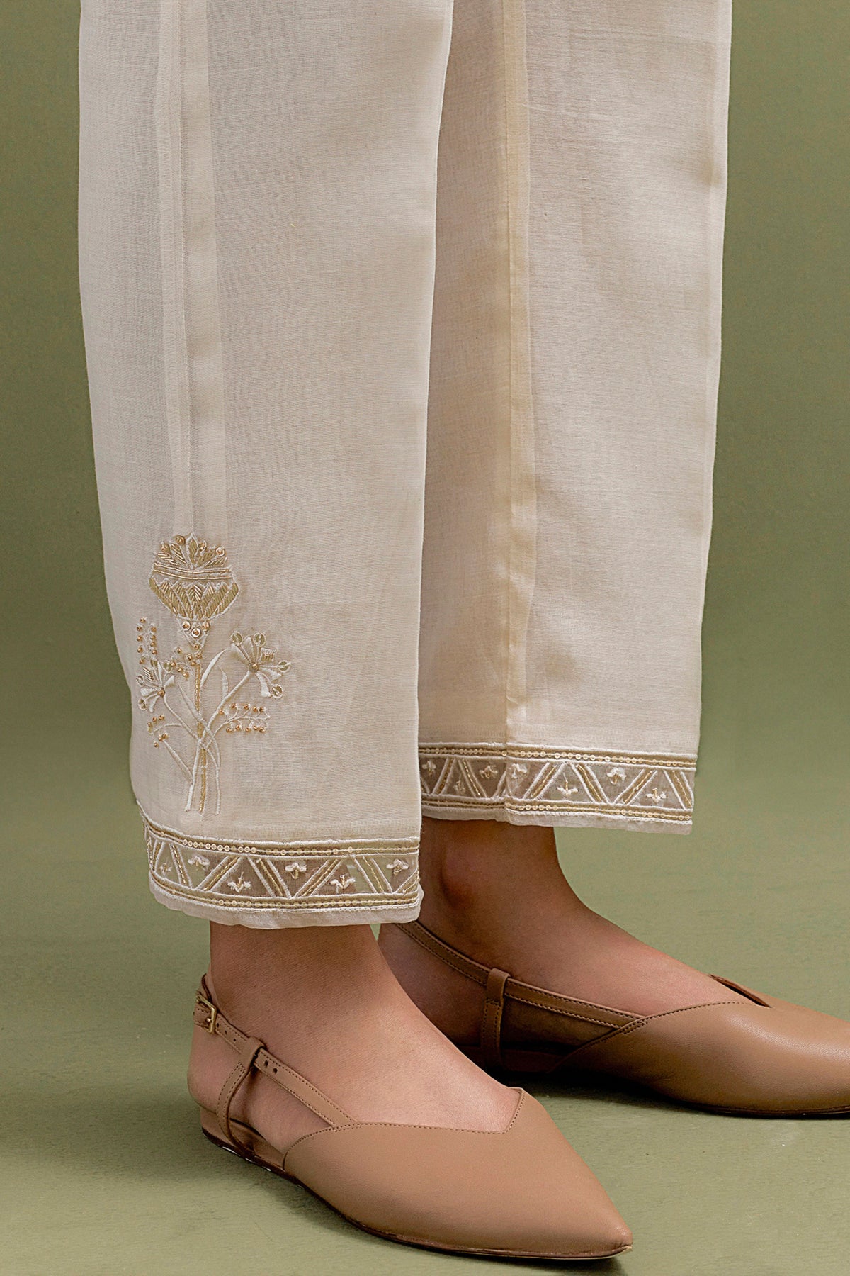 Ivory High Low Kurta Set