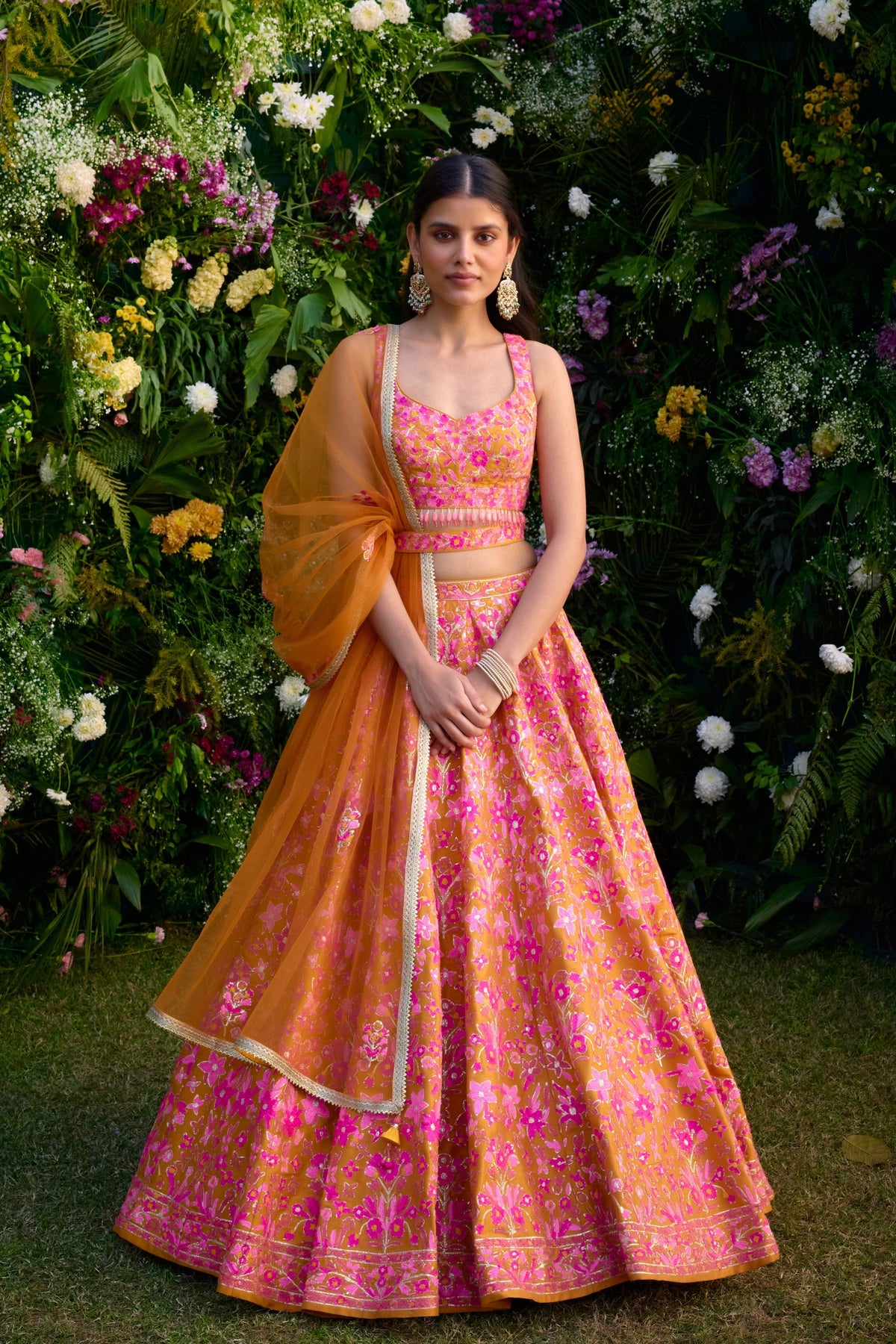 Apricot Orange Lehenga Set