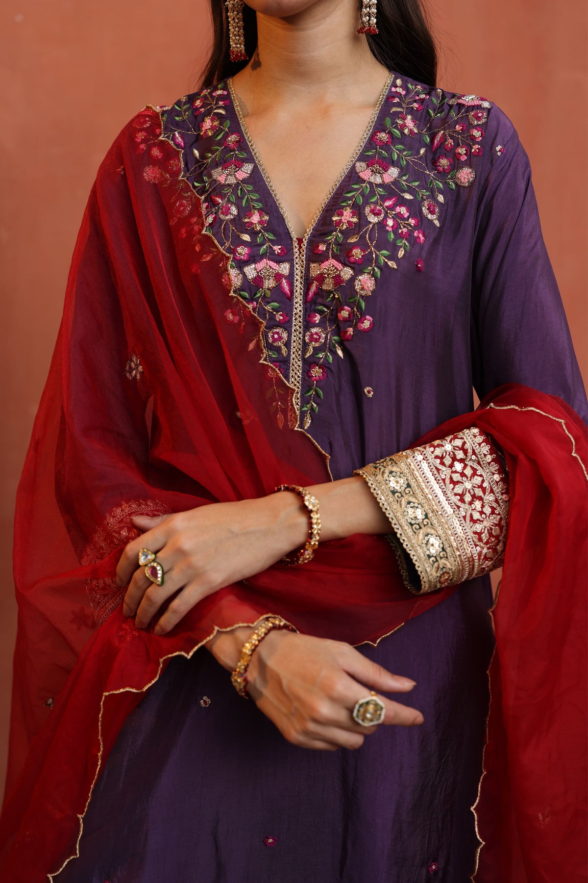 Purple Kaleera Kurta Set