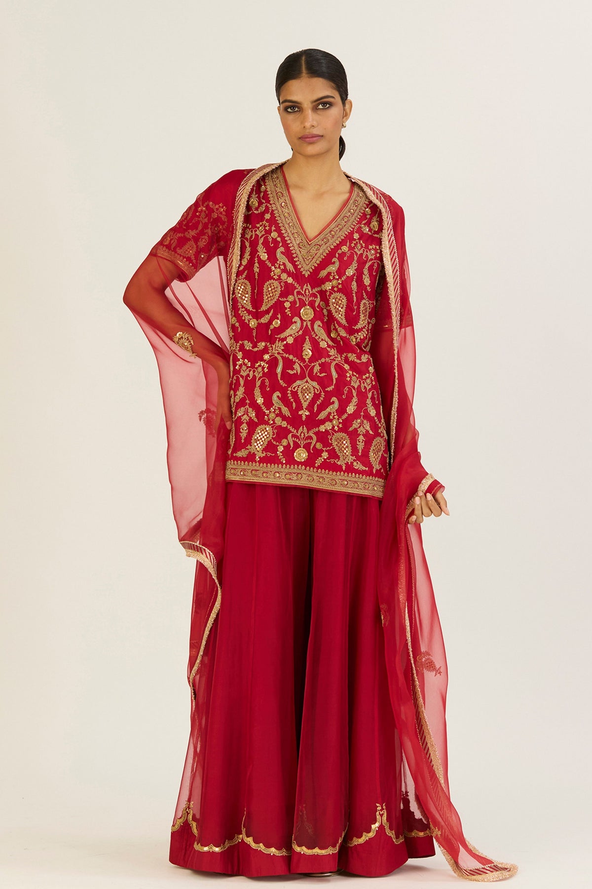 Anvi Red Sharara Set