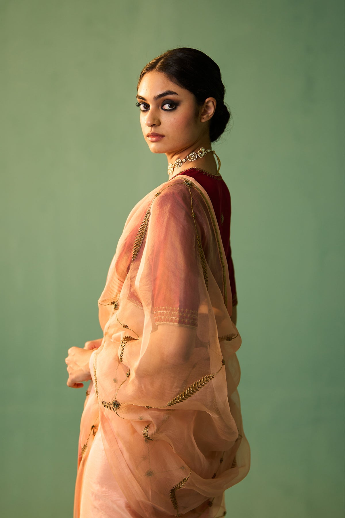 Peach Sabaa Saree