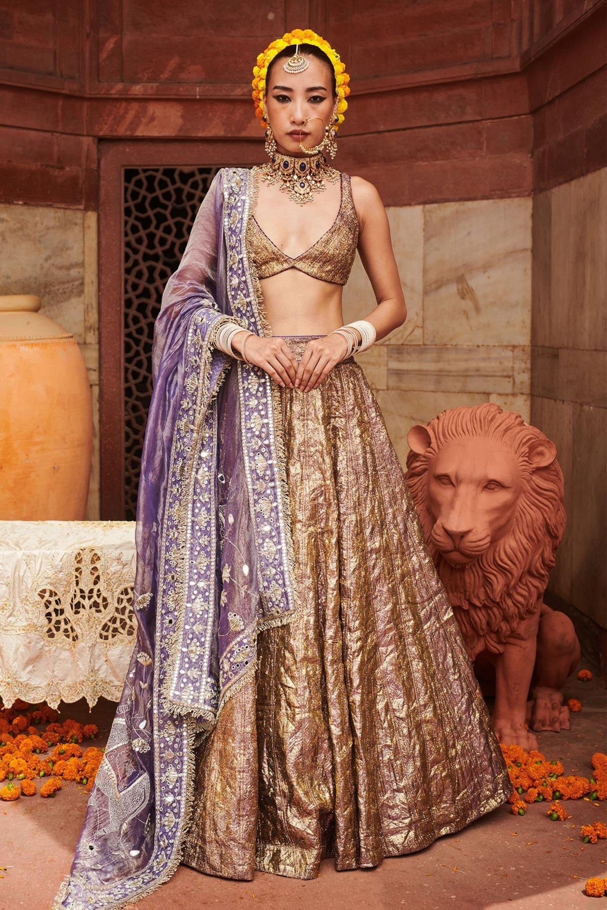 Krishna Kumud Lampi Lehenga Set