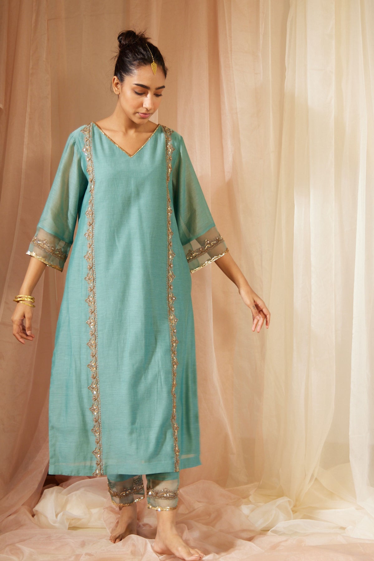 Blue Abir Kurta Set