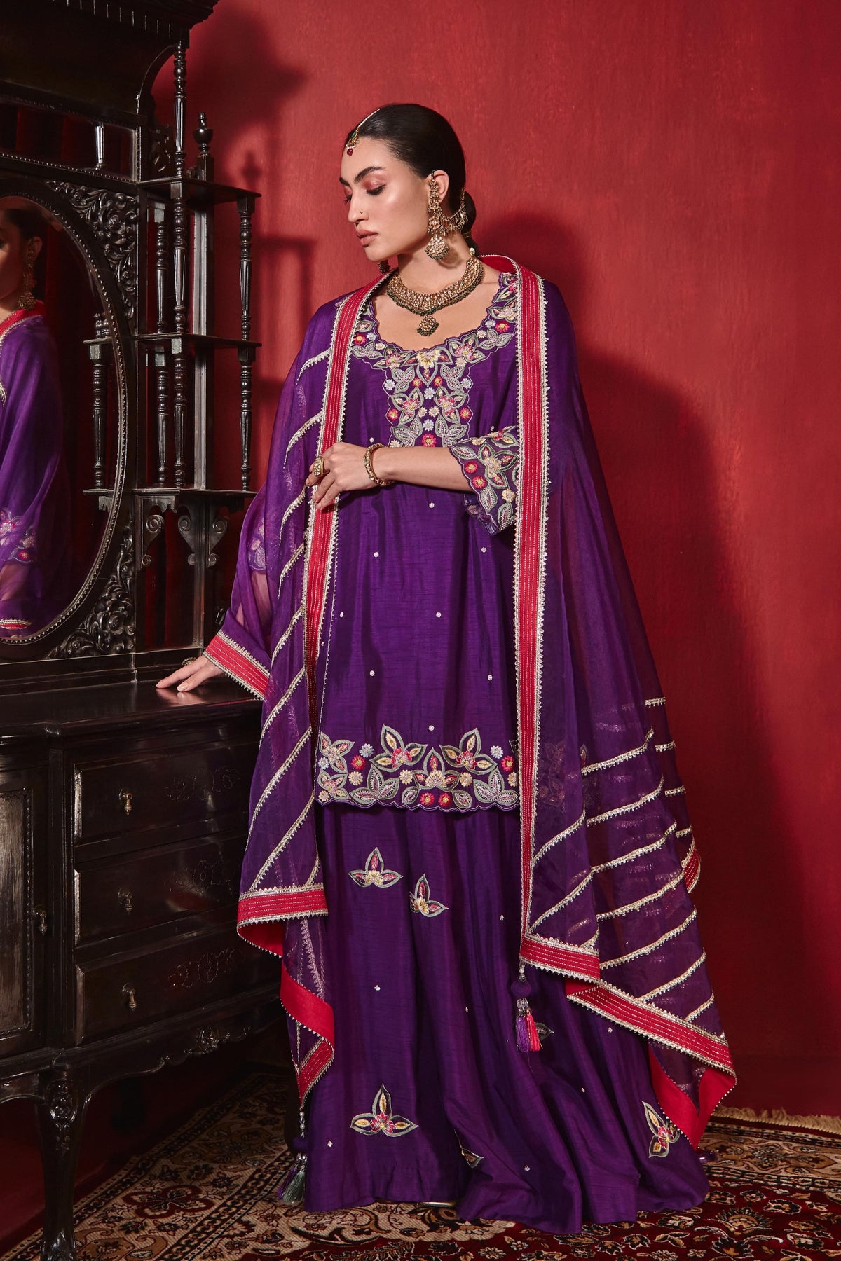 Purple Shagun Sharara Set