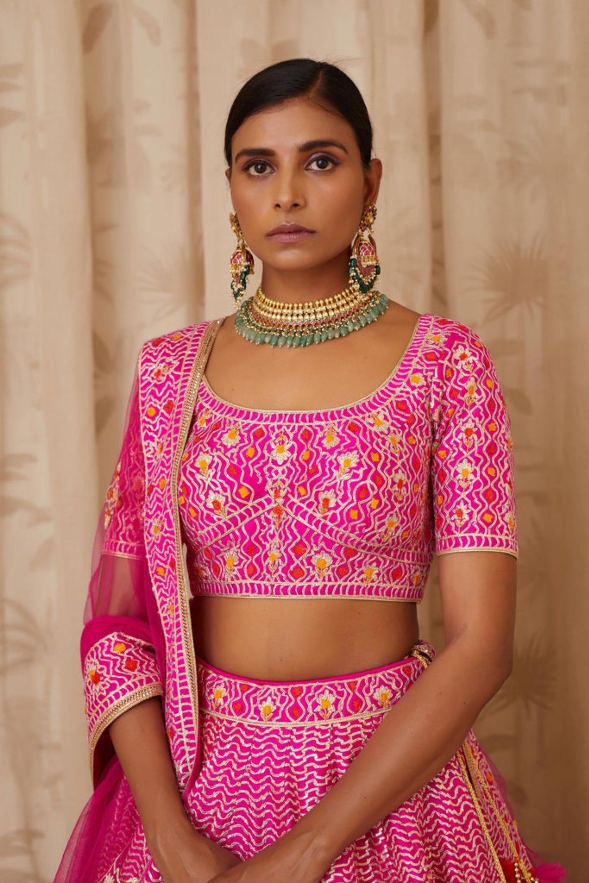 Magenta pink lehenga set