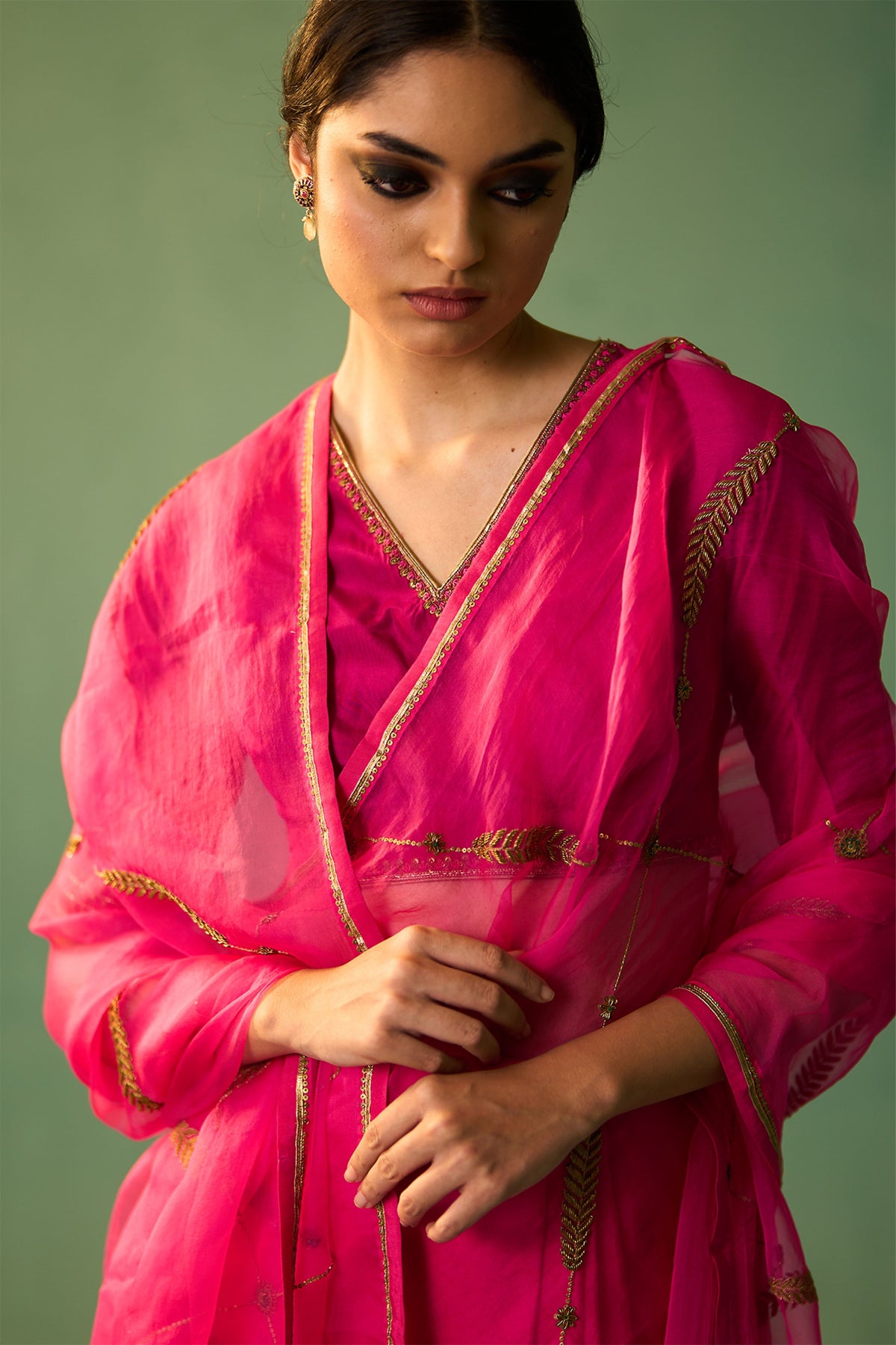 Rani Pink Sabaa Saree