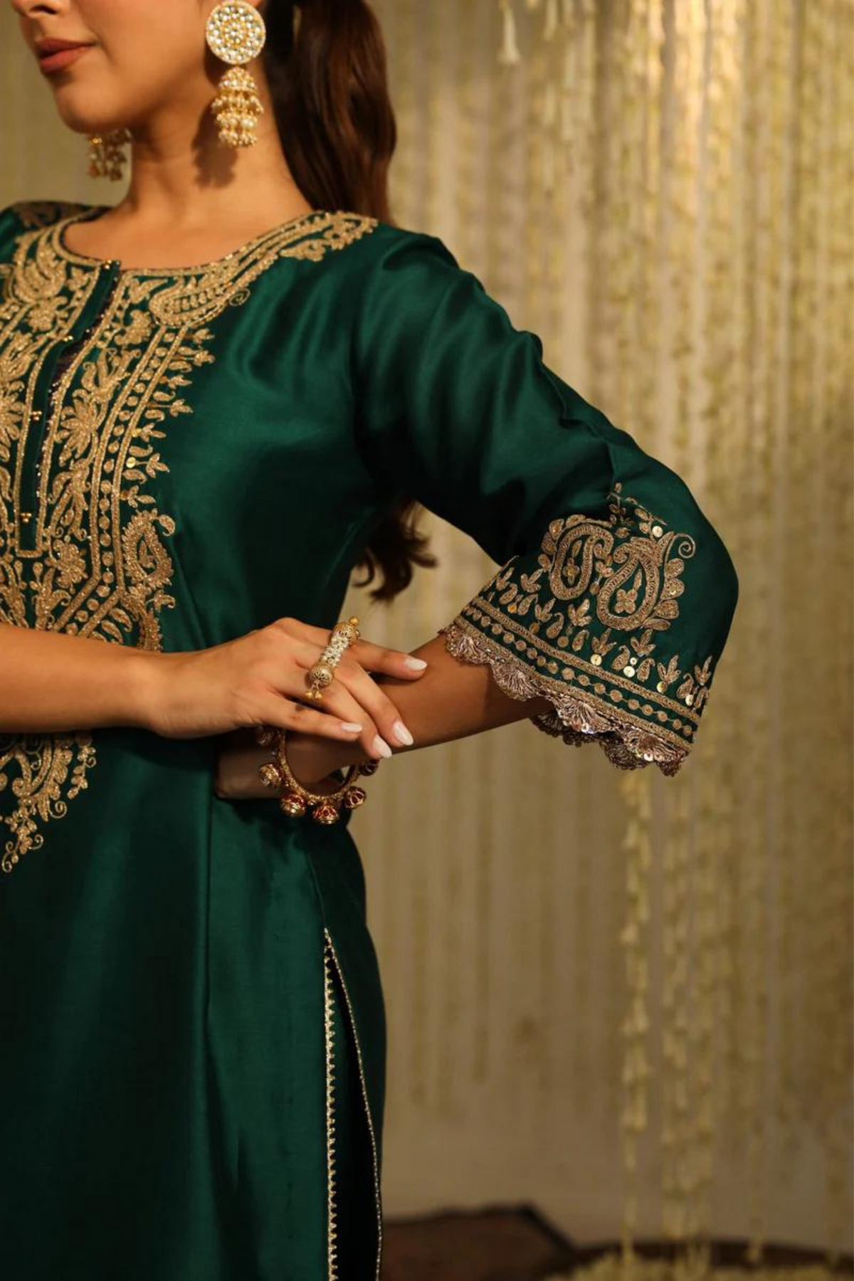 Amayra Emerald Green Kurta Set