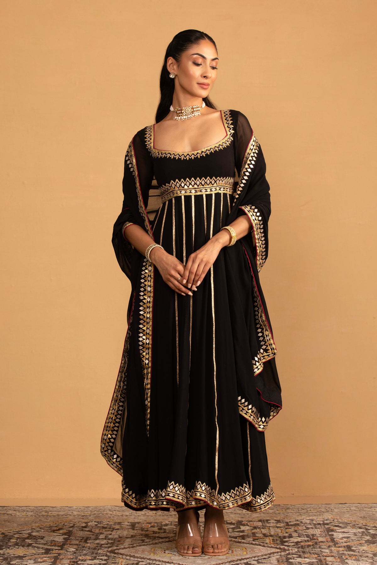 Black Anarkali Set