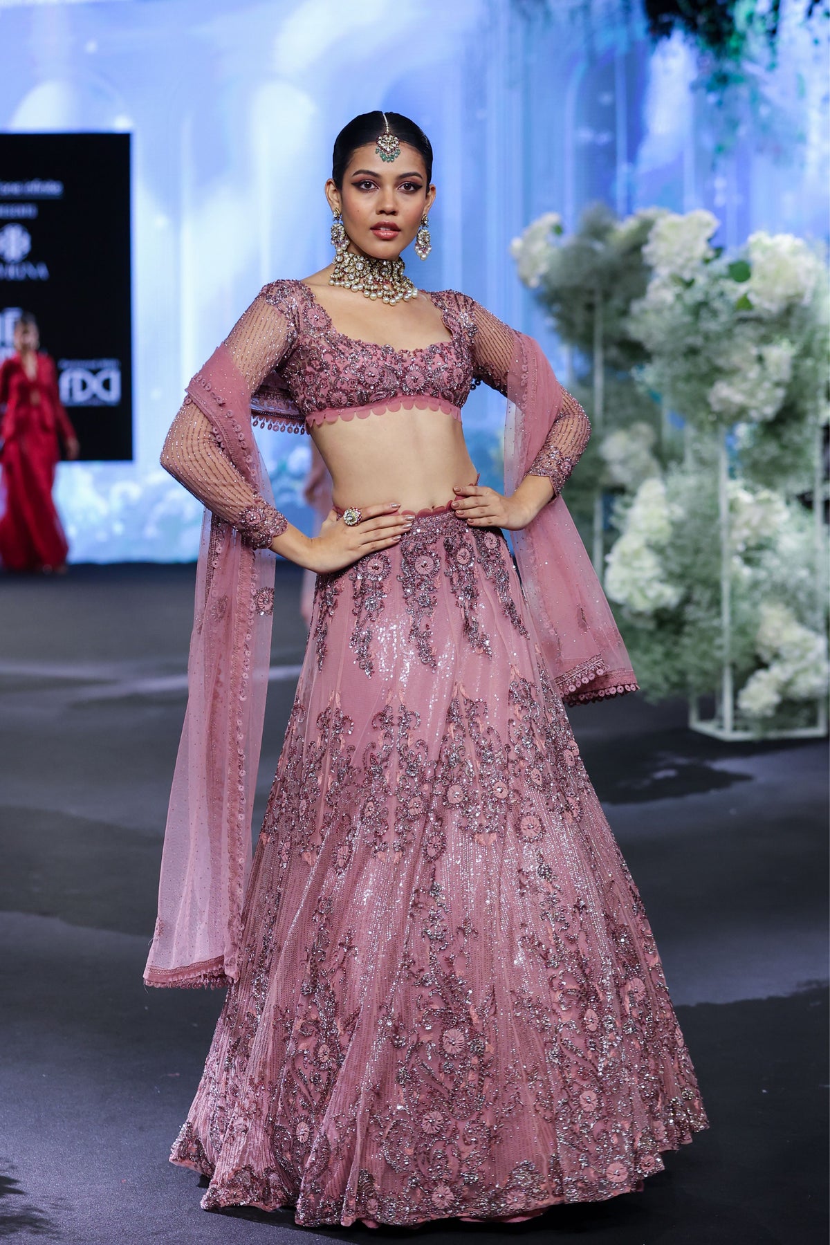 Dusty Onion Pink Lehenga Set