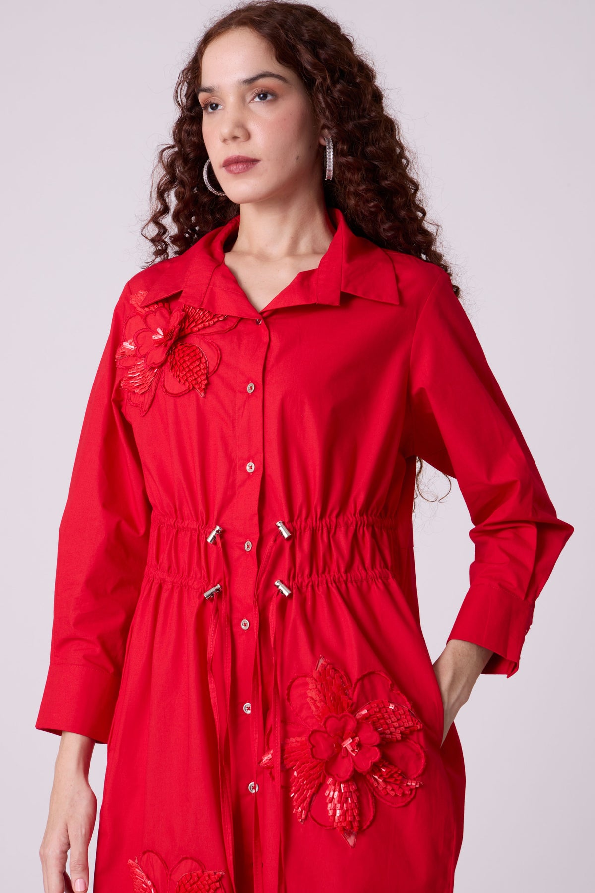 Miles Applique Paprika Red Dress