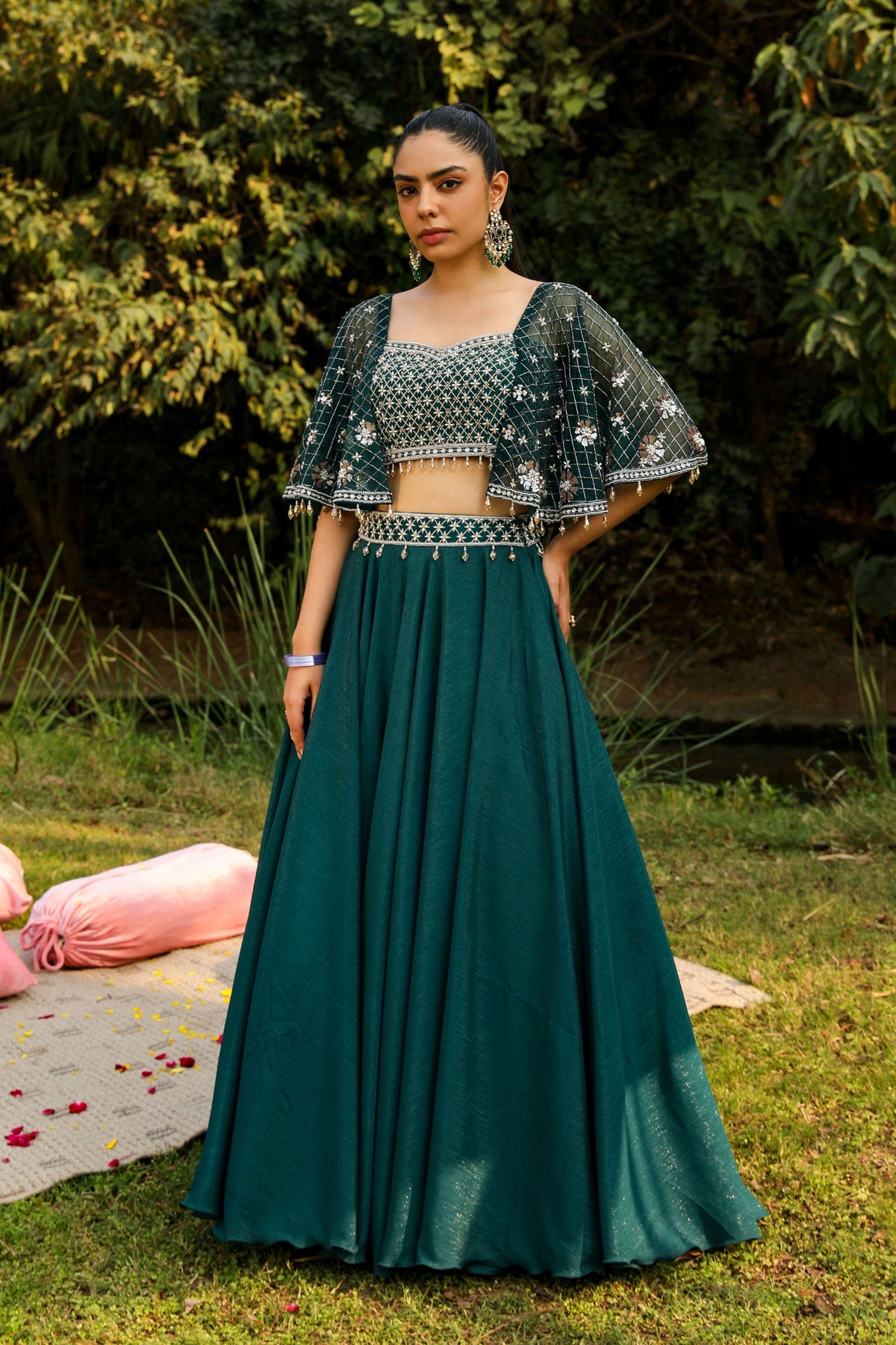 Green Skirt Set