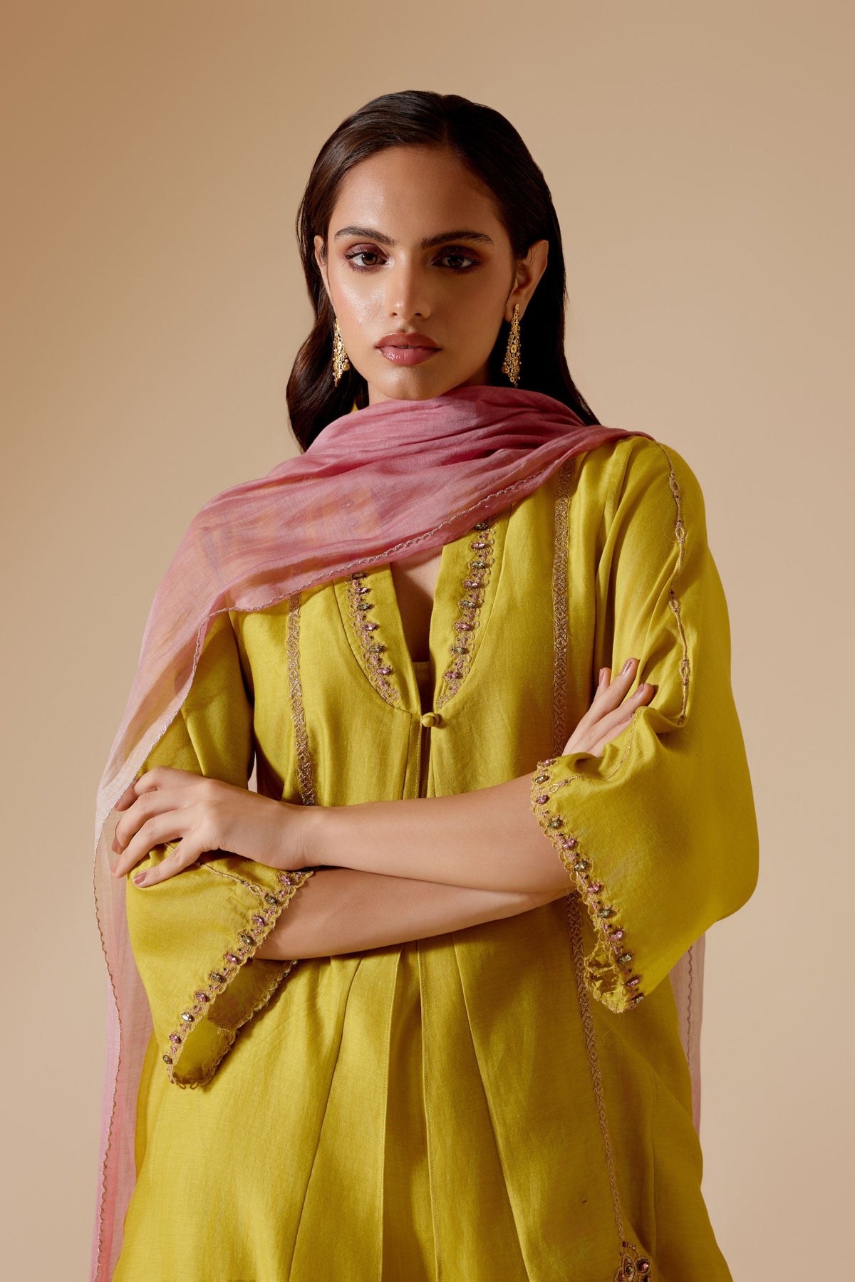 Ambreen Yellow Kurta Set