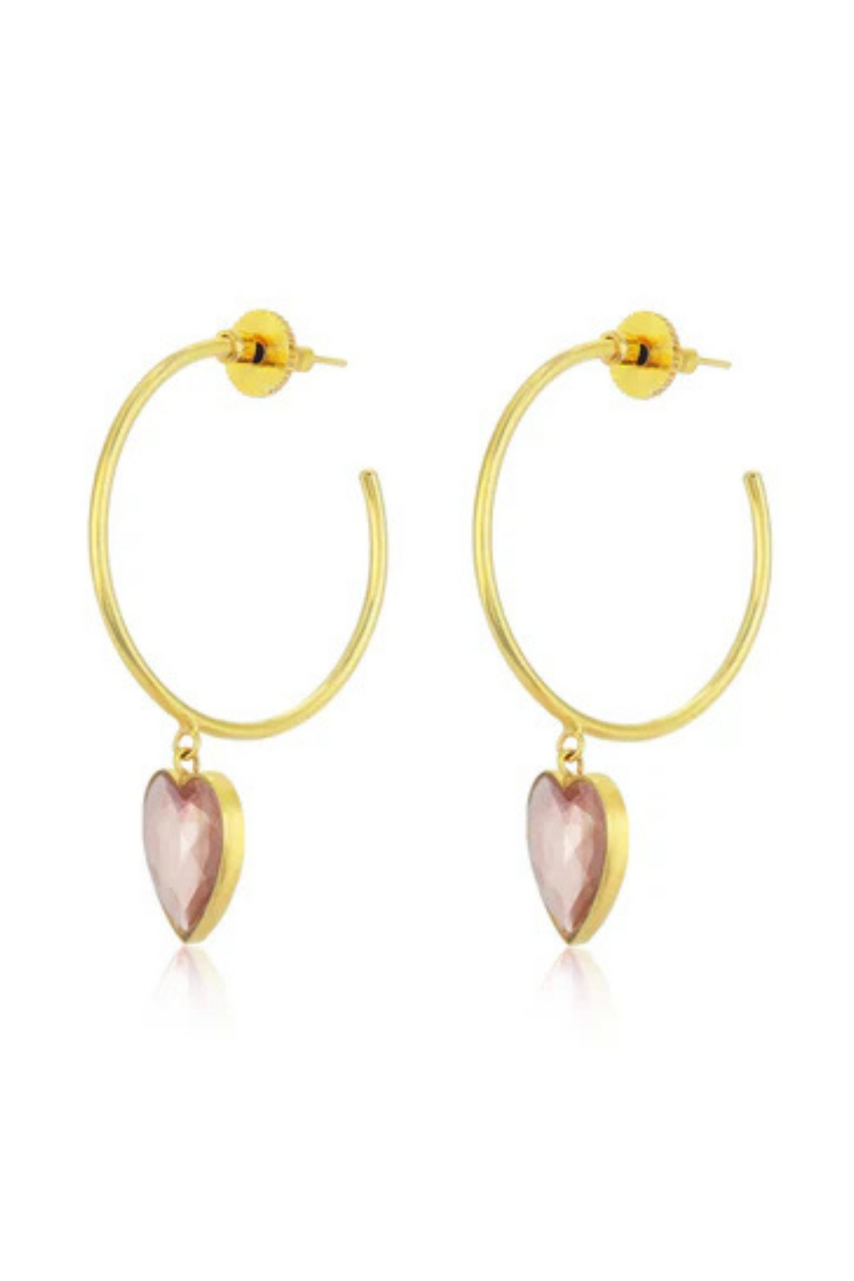 Rena Heart Hoop Earrings in Morganite