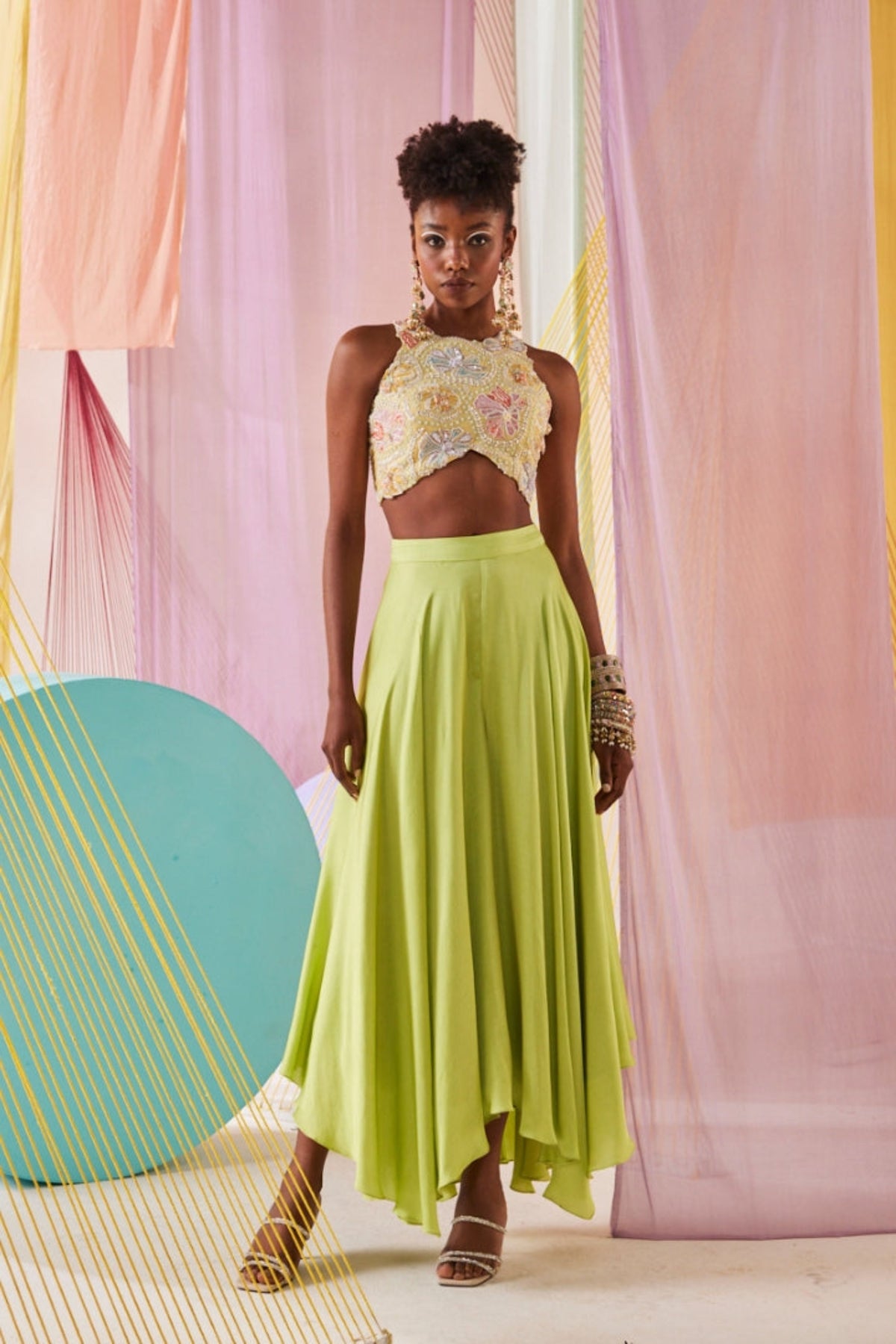 Lime Green Anouk Co-ord Set