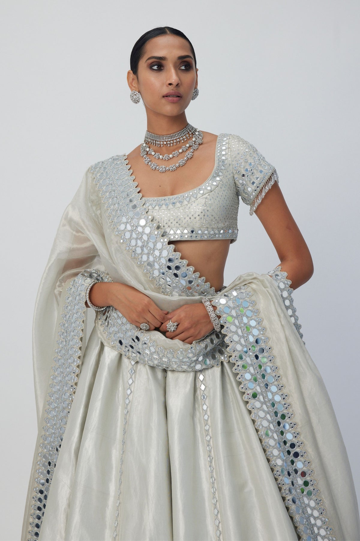 Silver Shimmer Lehenga Set