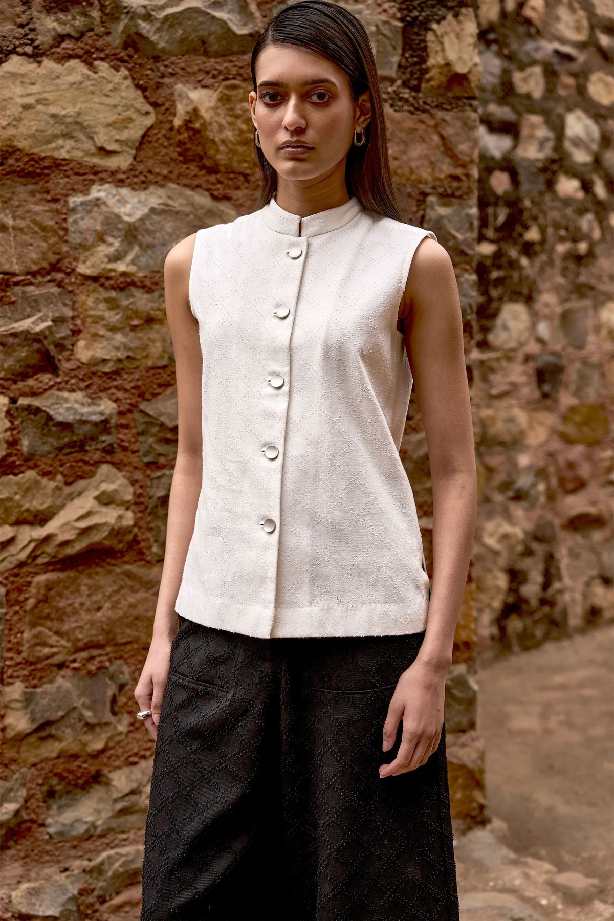 White Sleeveless Waistcoat