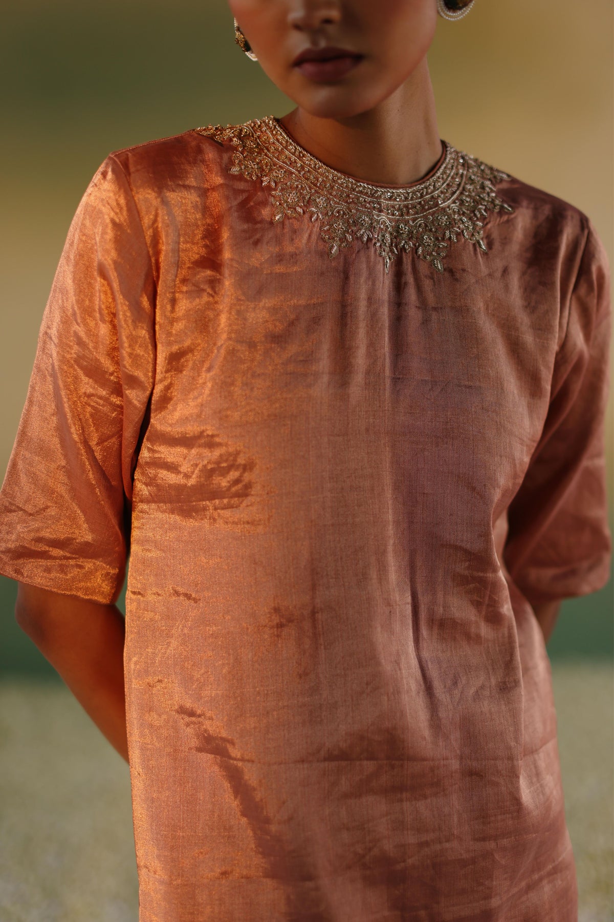 Manjari Rose Gold Kurta Set