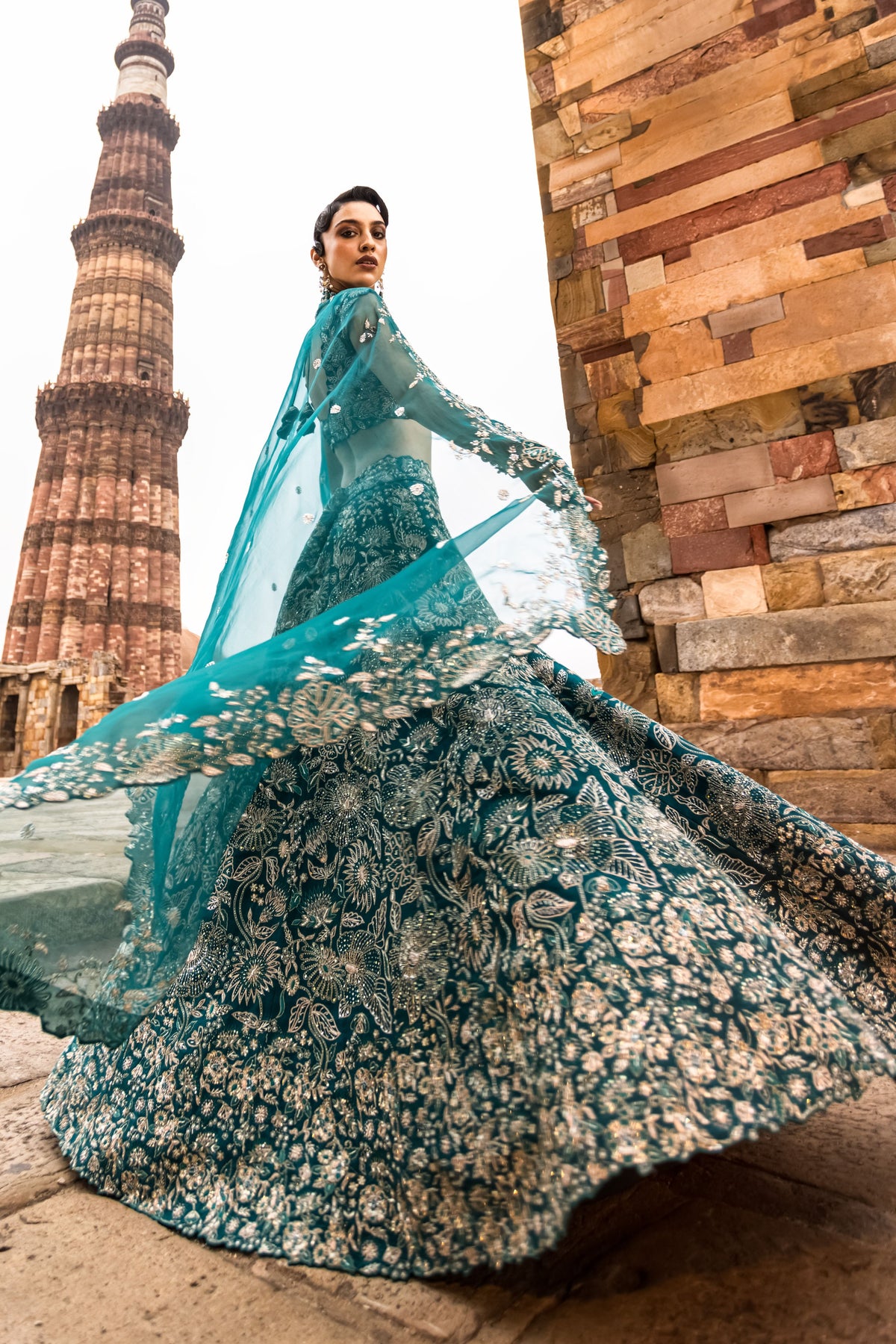 Turquoise Bridal Lehenga Set