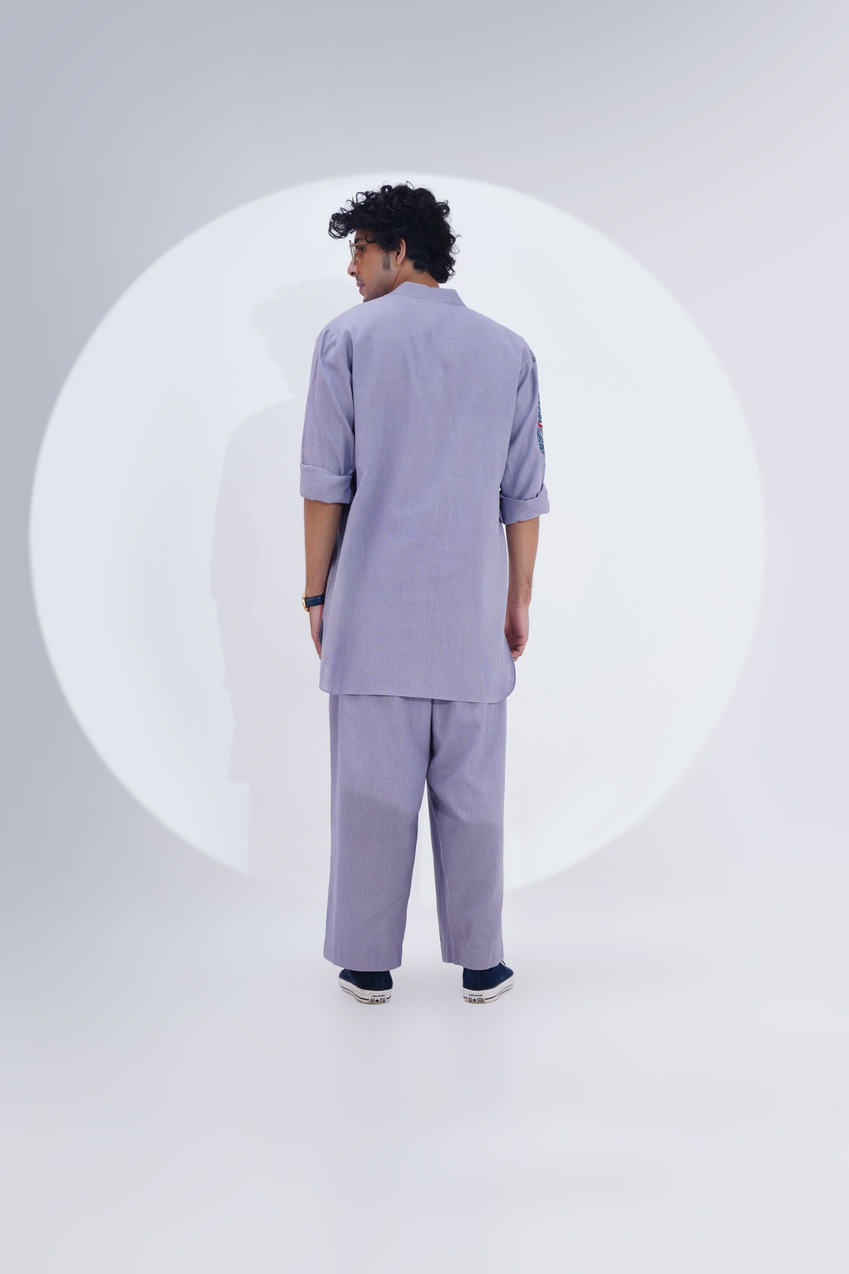 Grey Linen Kurta Set