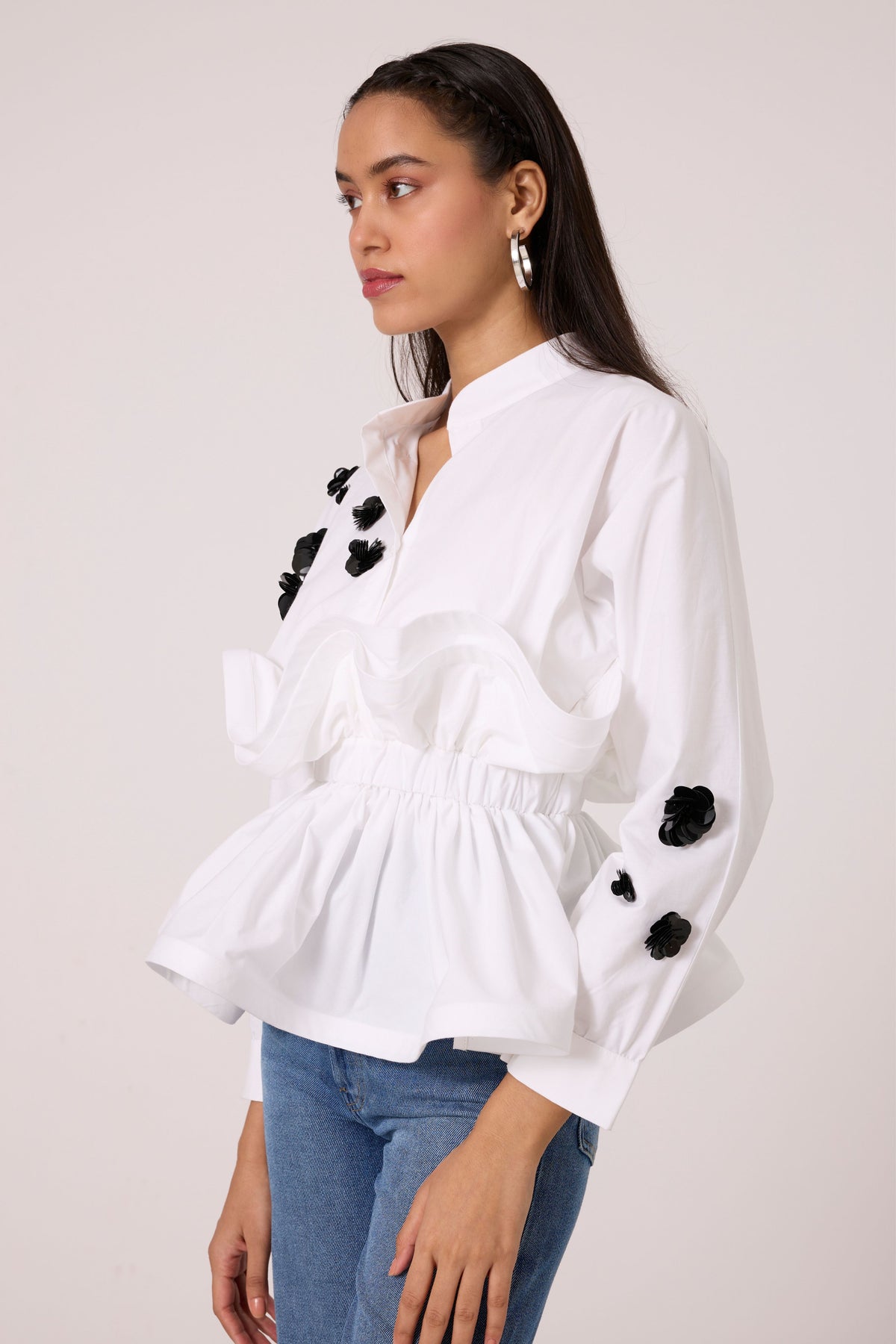 Alexa Applique Bright White Shirt