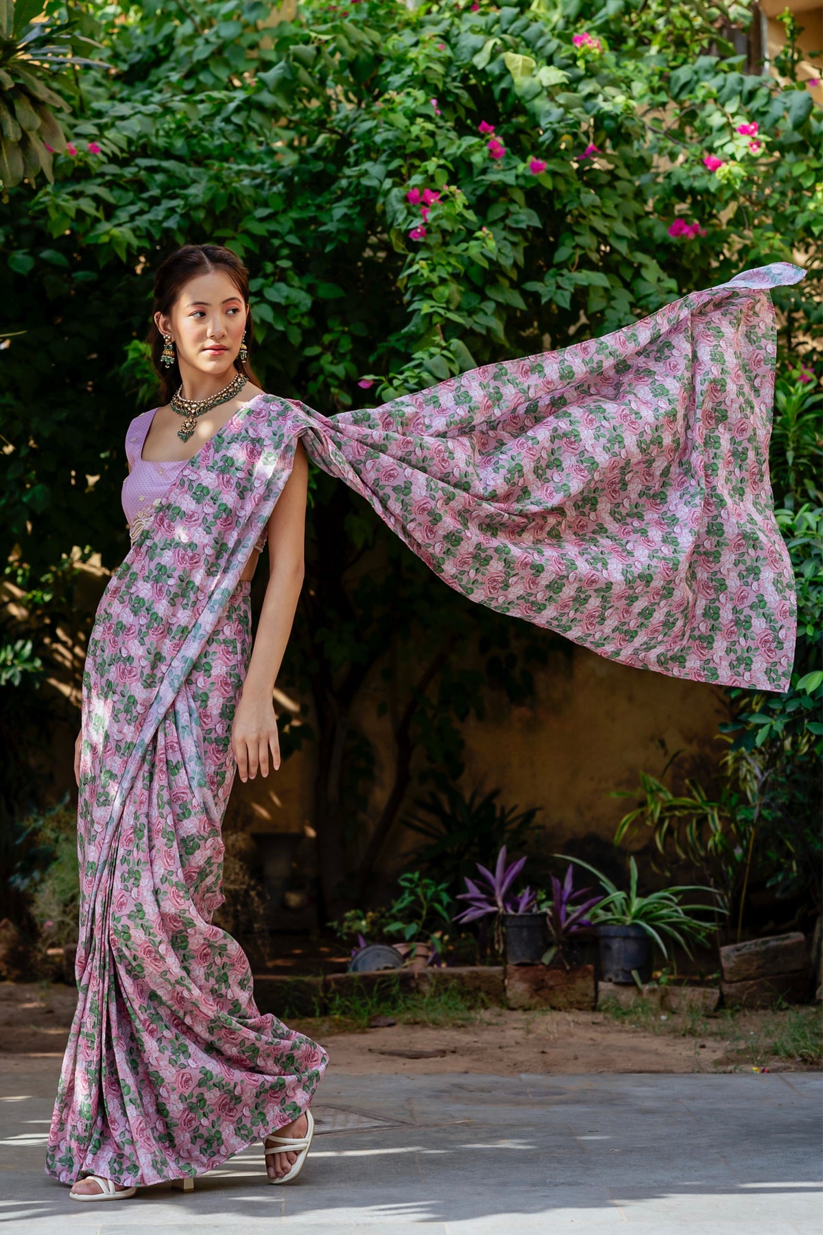 Kobi Pink Concept Saree Set