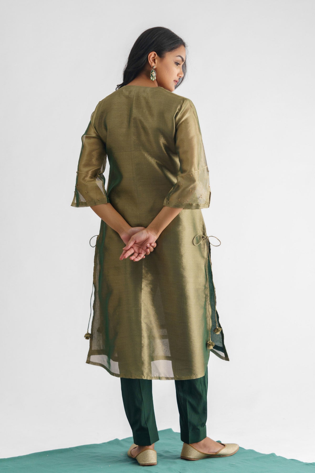 Green Tissue Tunic Set