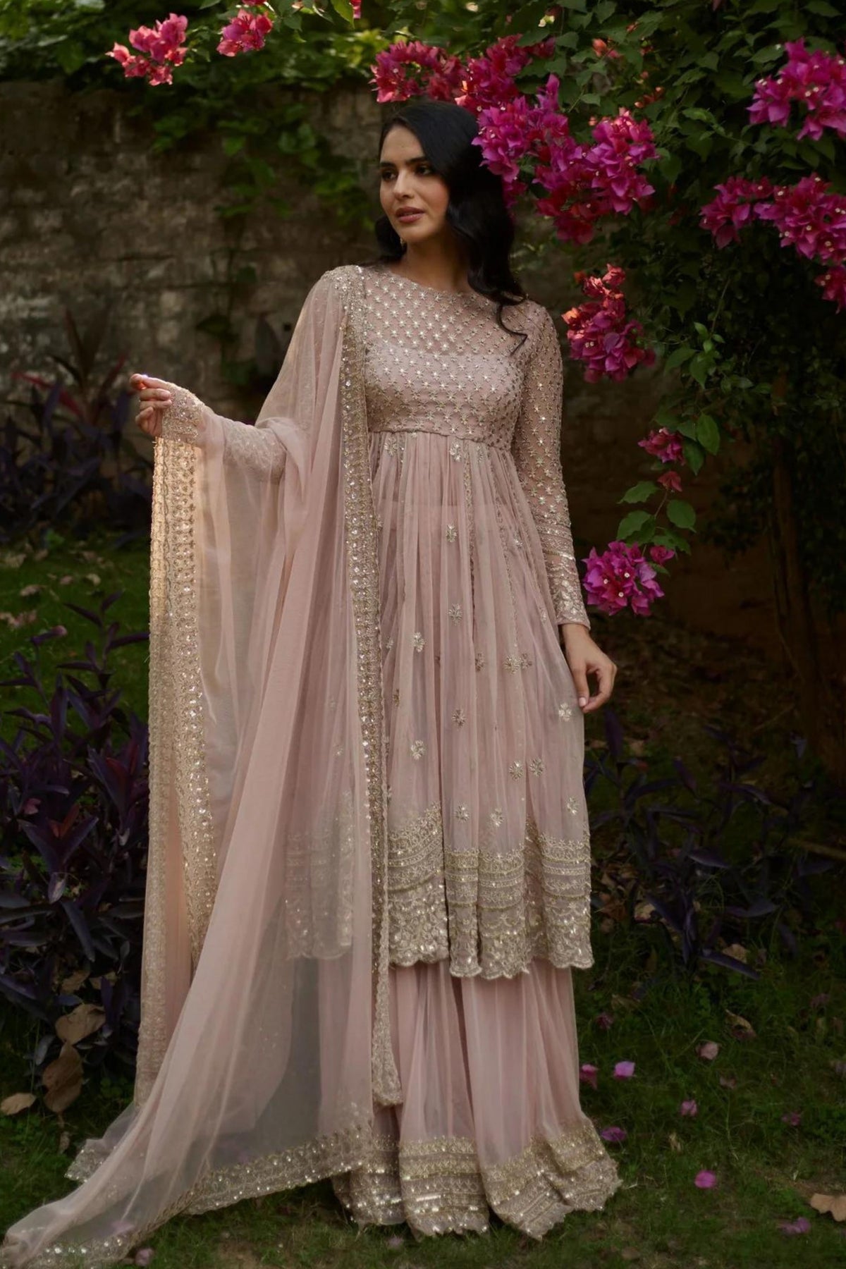 Pink Sharara Set