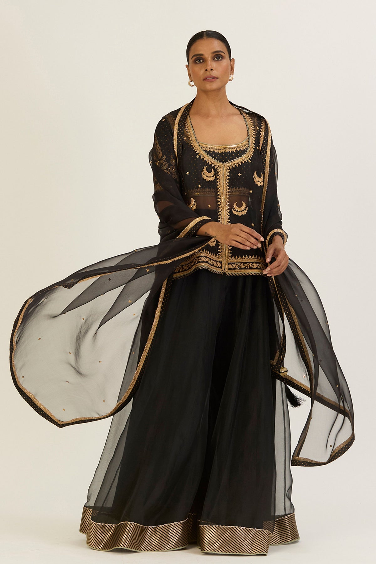 Afreen Black Sharara Set