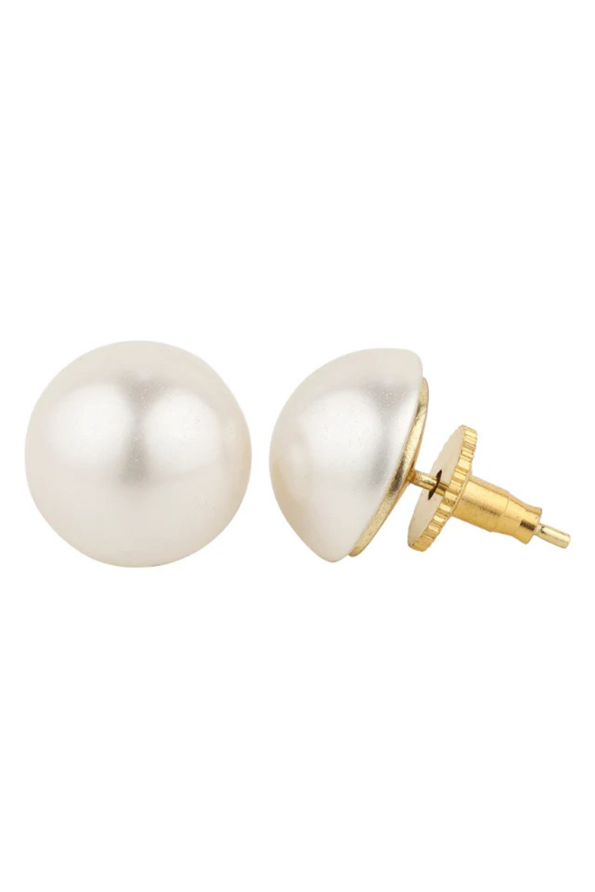 White 14mm Studs Earring