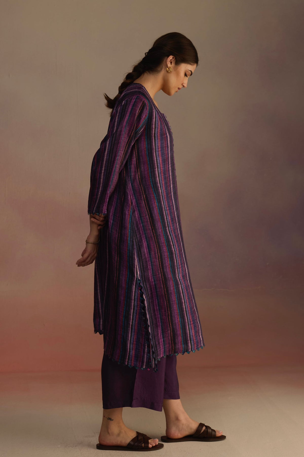 Awning Long Purple Kurta