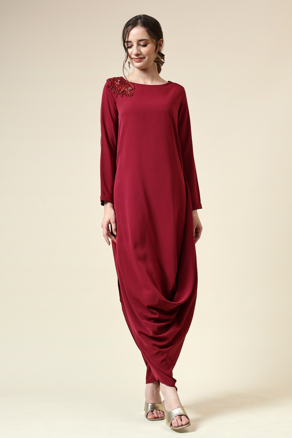 Ruby Draped Tunic Set