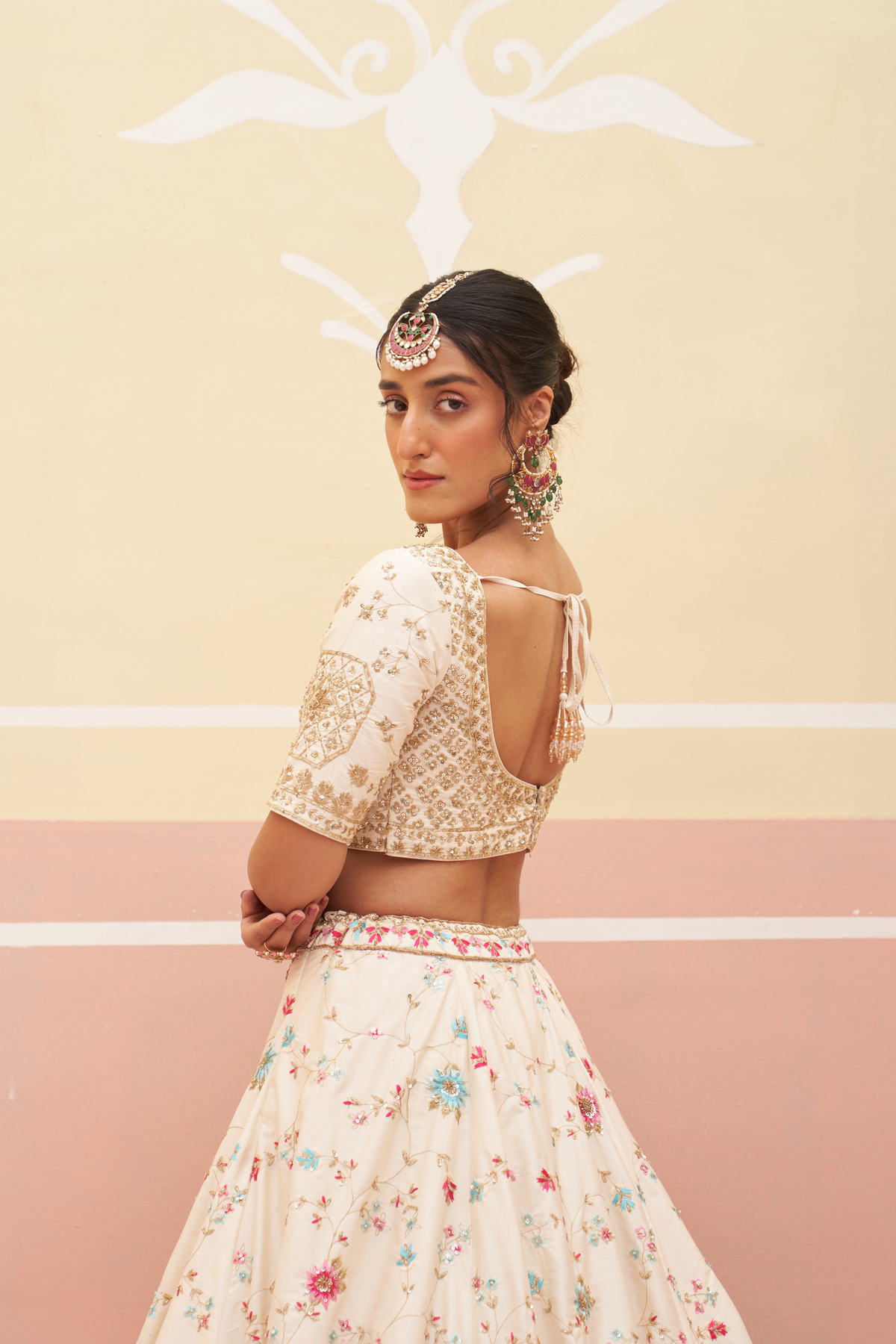 Ivory Silk Lehenga Set