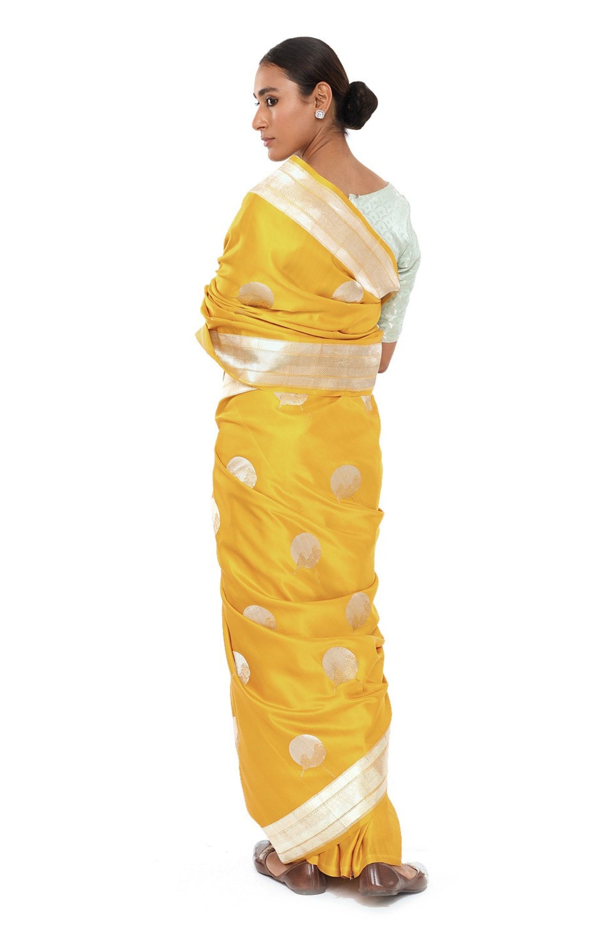 Agila Mustard Saree